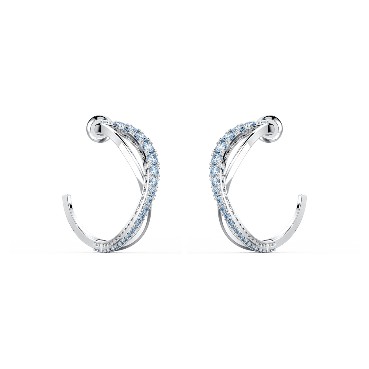 

Swarovski Twist Kreolen, Blau, Rhodiniert