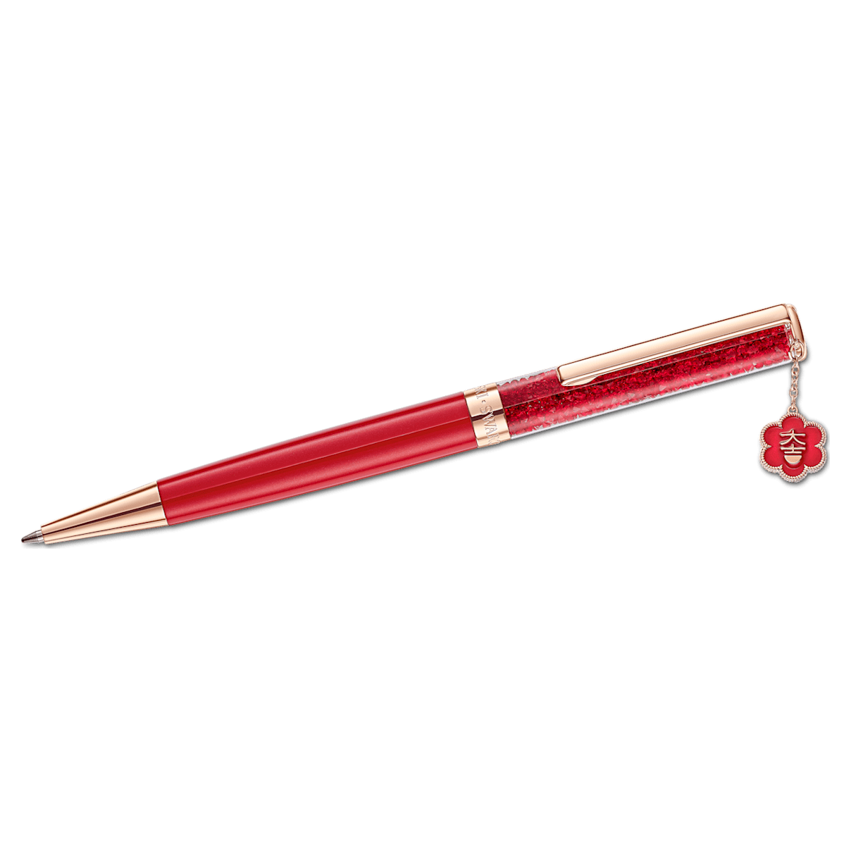 

Swarovski Flower of Fortune ballpoint pen, Flower, Red, Rose gold-tone plated