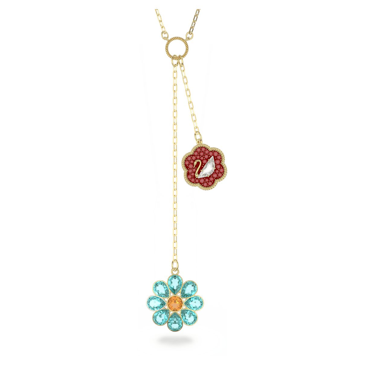 

Swarovski Flower of Fortune Y形项链, 花朵, 流光溢彩, 镀金色调