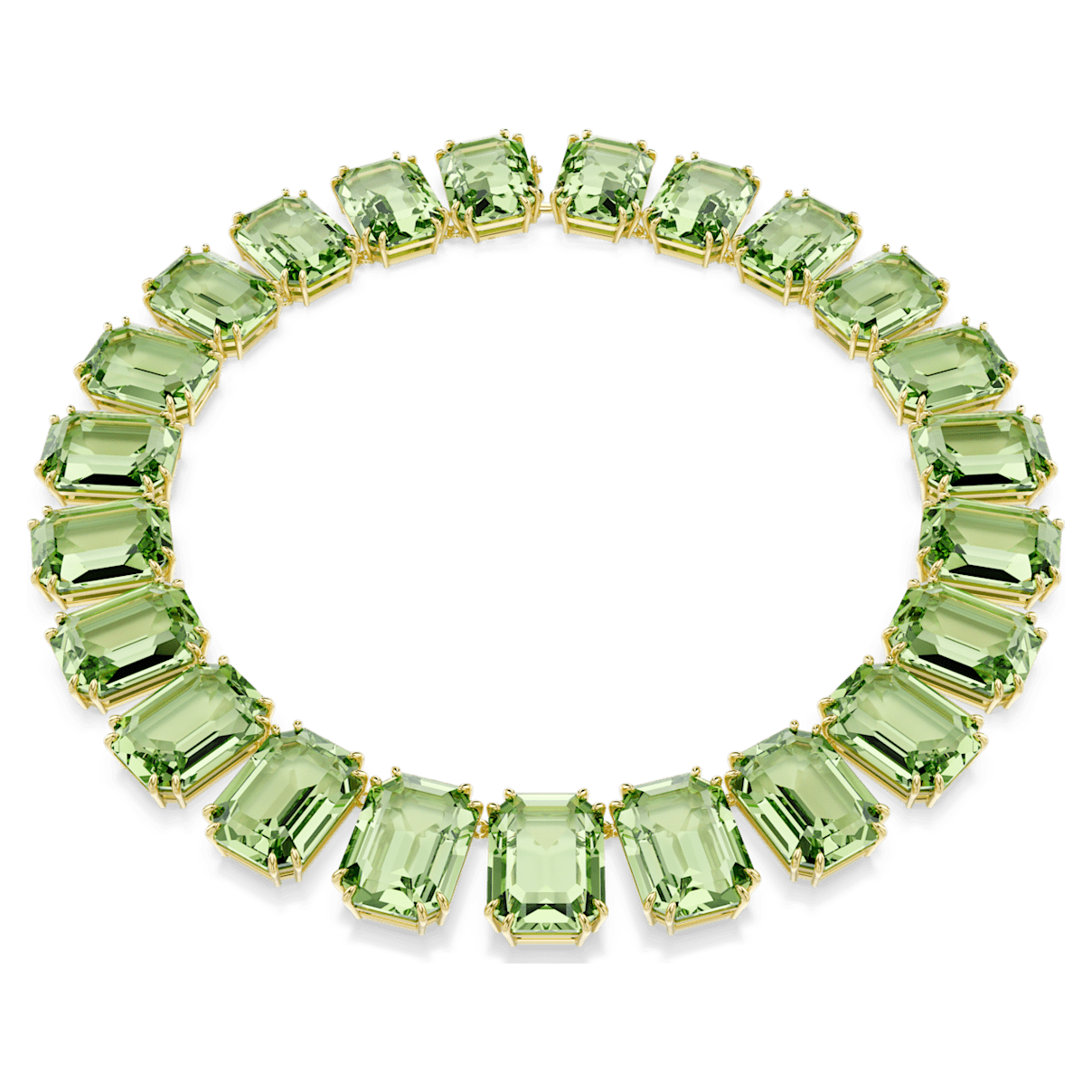

Swarovski Millenia 项链, 超大仿水晶, 八角形切割, 绿色, 镀金色调