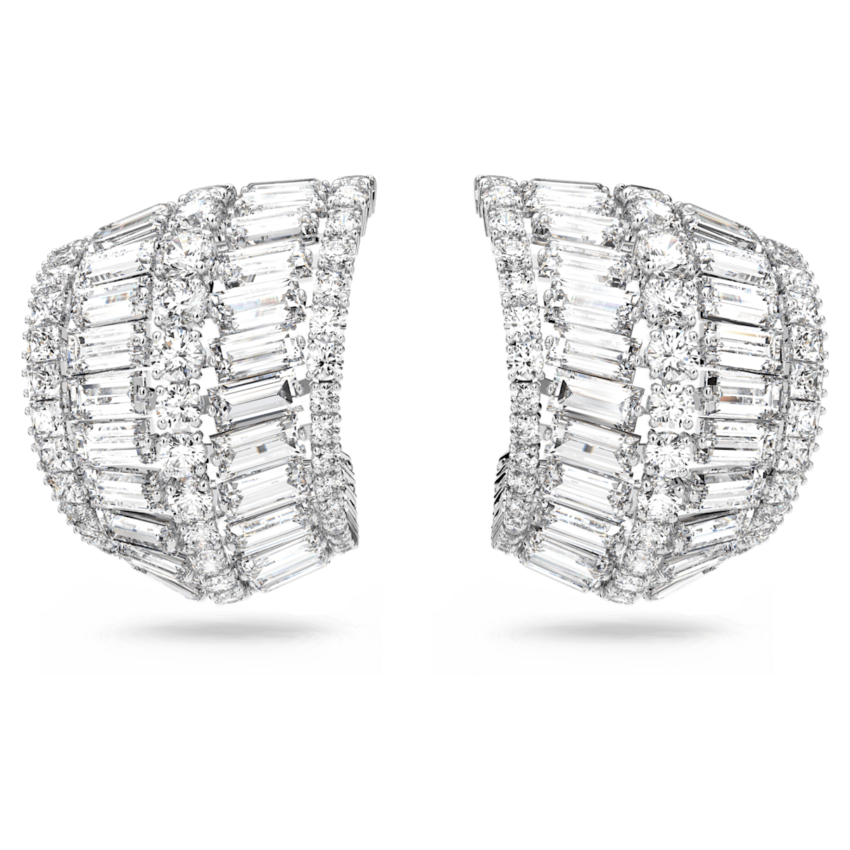 

Swarovski Hyperbola 水滴形耳环, 混合切割, 白色, 镀铑