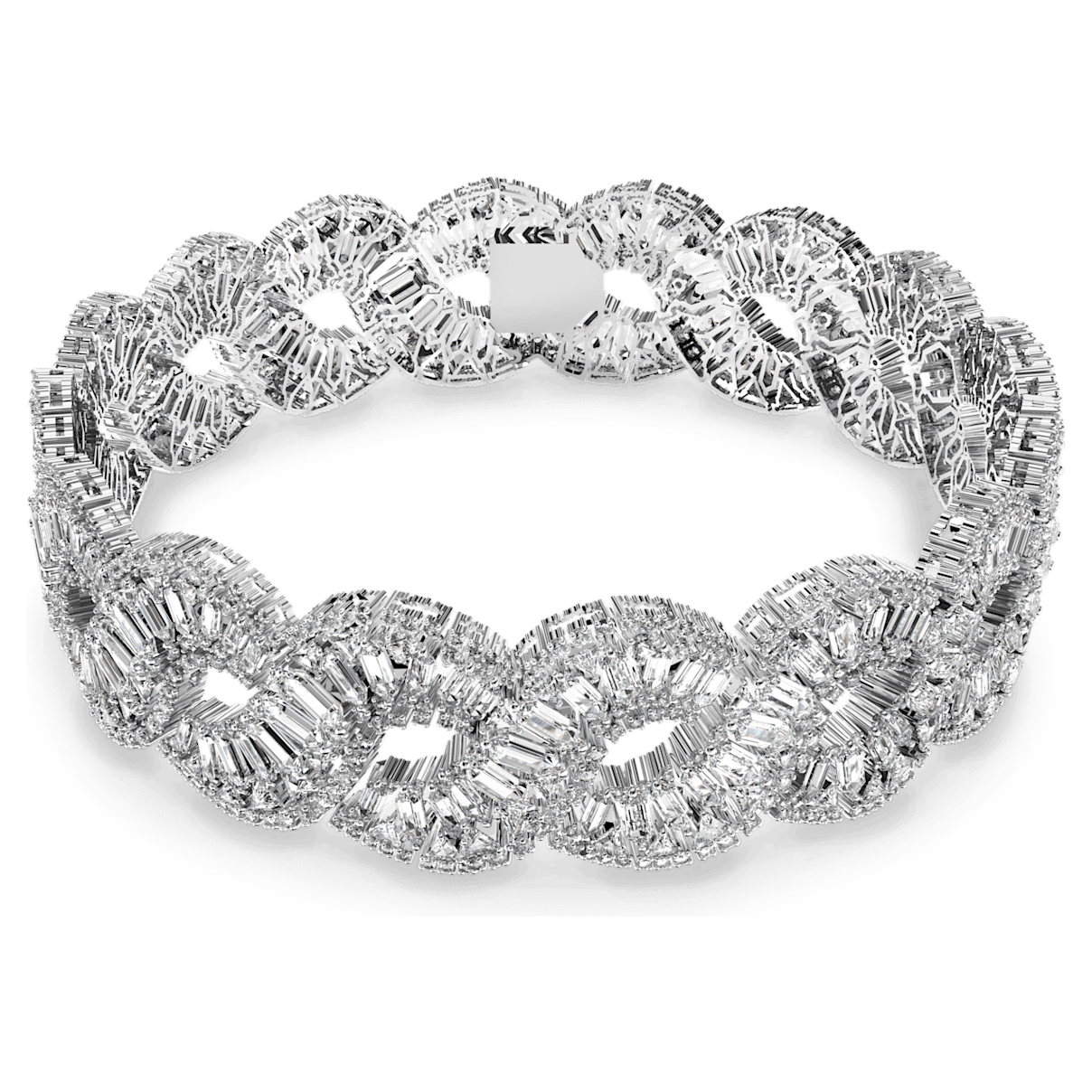 

Swarovski Hyperbola 束颈项链, 混合切割, 波浪形切割, 白色, 镀铑