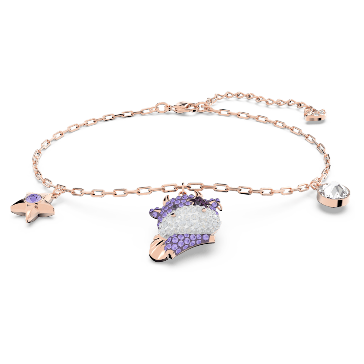 

Swarovski Little 手链, 牛, 紫色, 镀玫瑰金色调