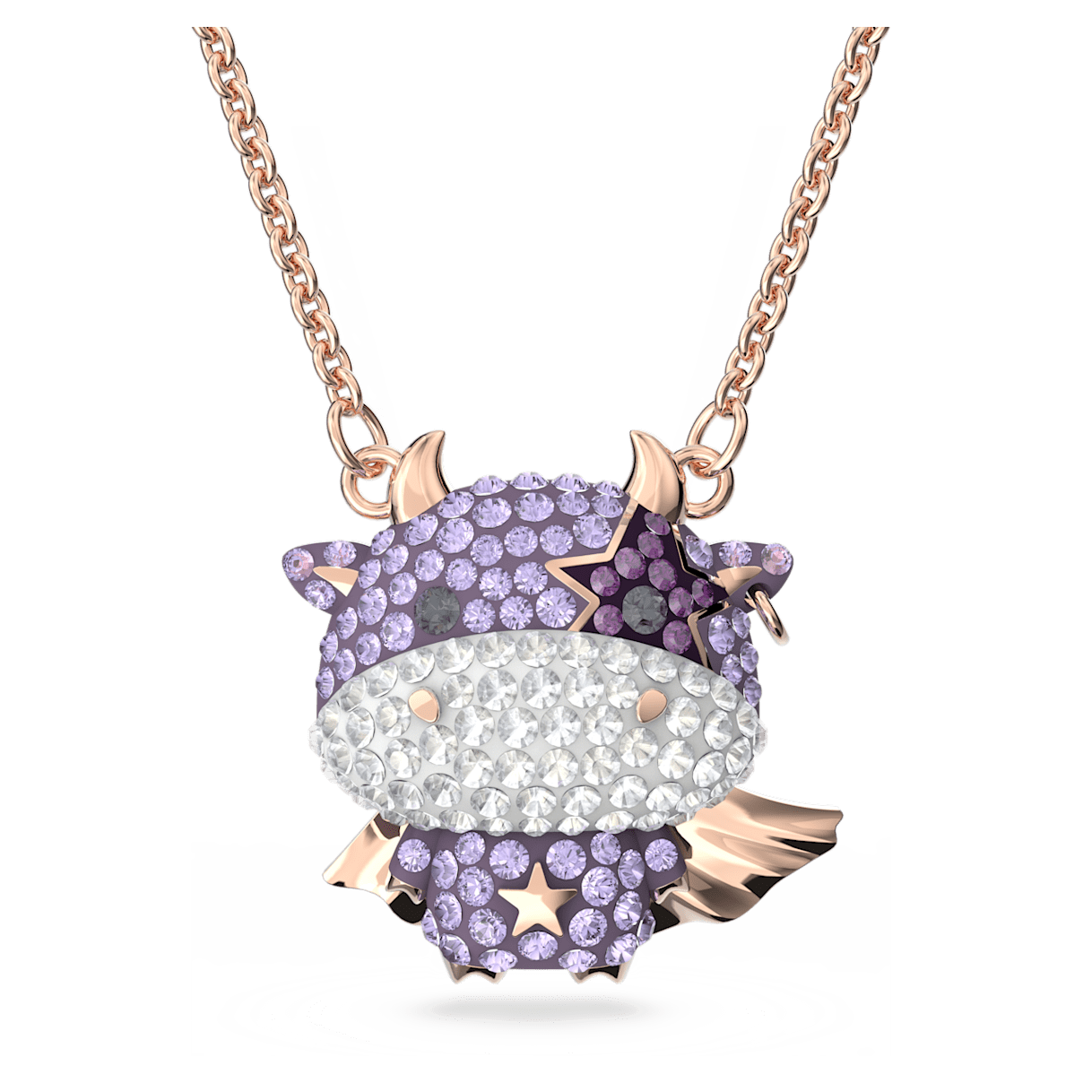 

Swarovski Little 链坠, 牛, 紫色, 镀玫瑰金色调