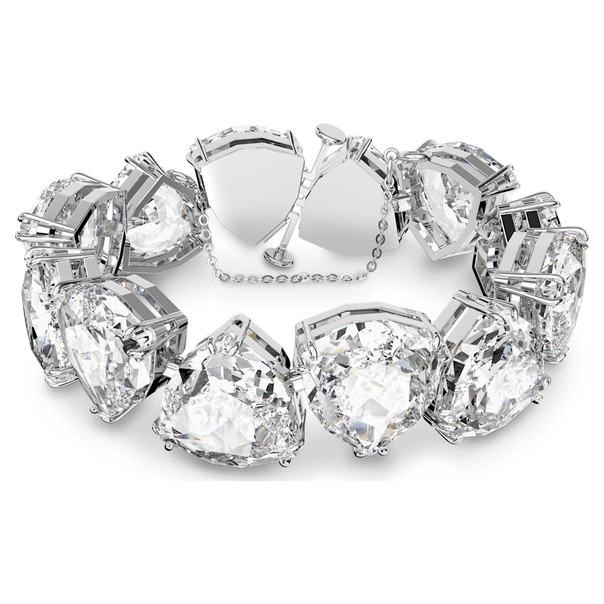 

Swarovski Millenia 手链, 超大仿水晶, 三菱形切割, 白色, 镀铑