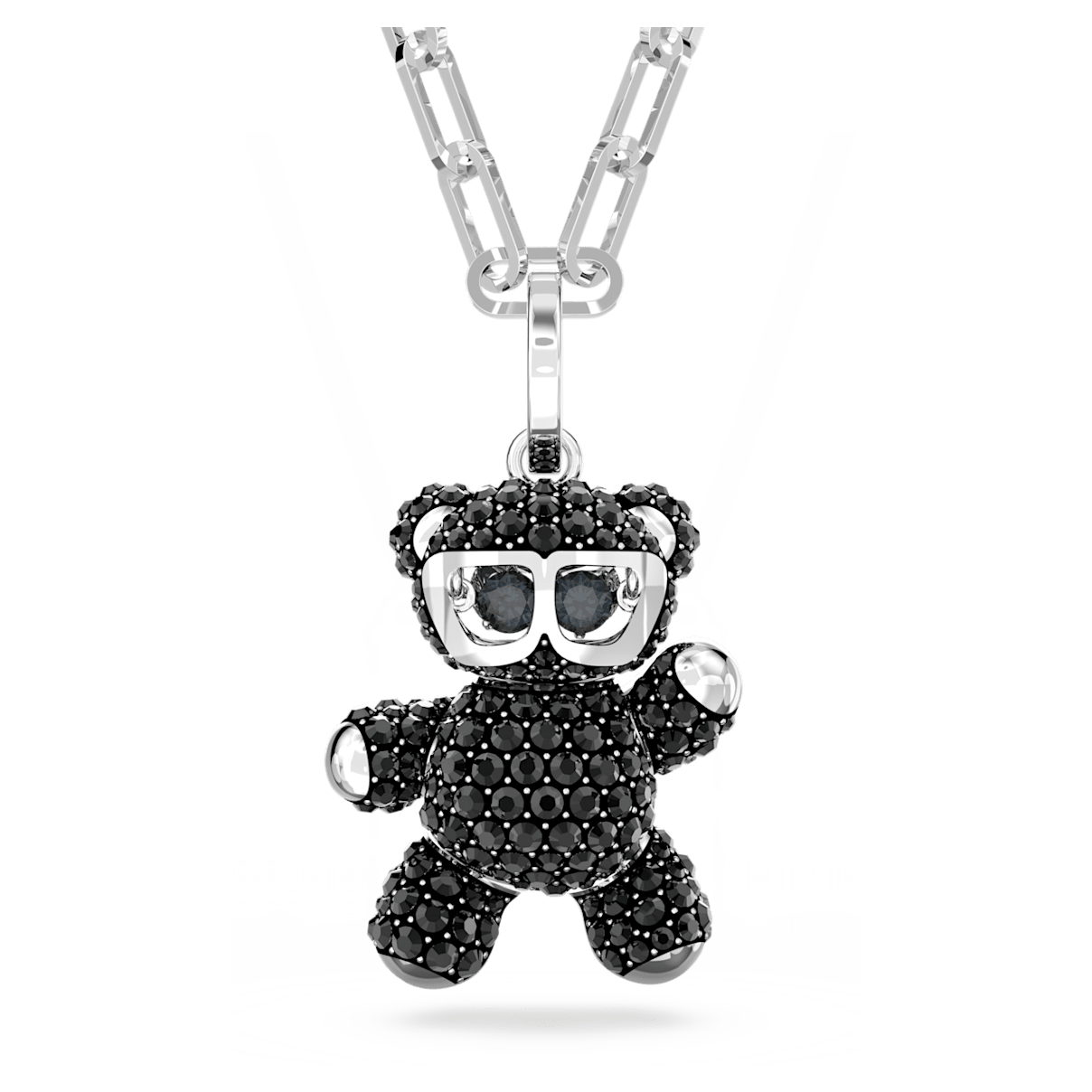

Swarovski Teddy 链坠, 熊, 黑色, 镀铑
