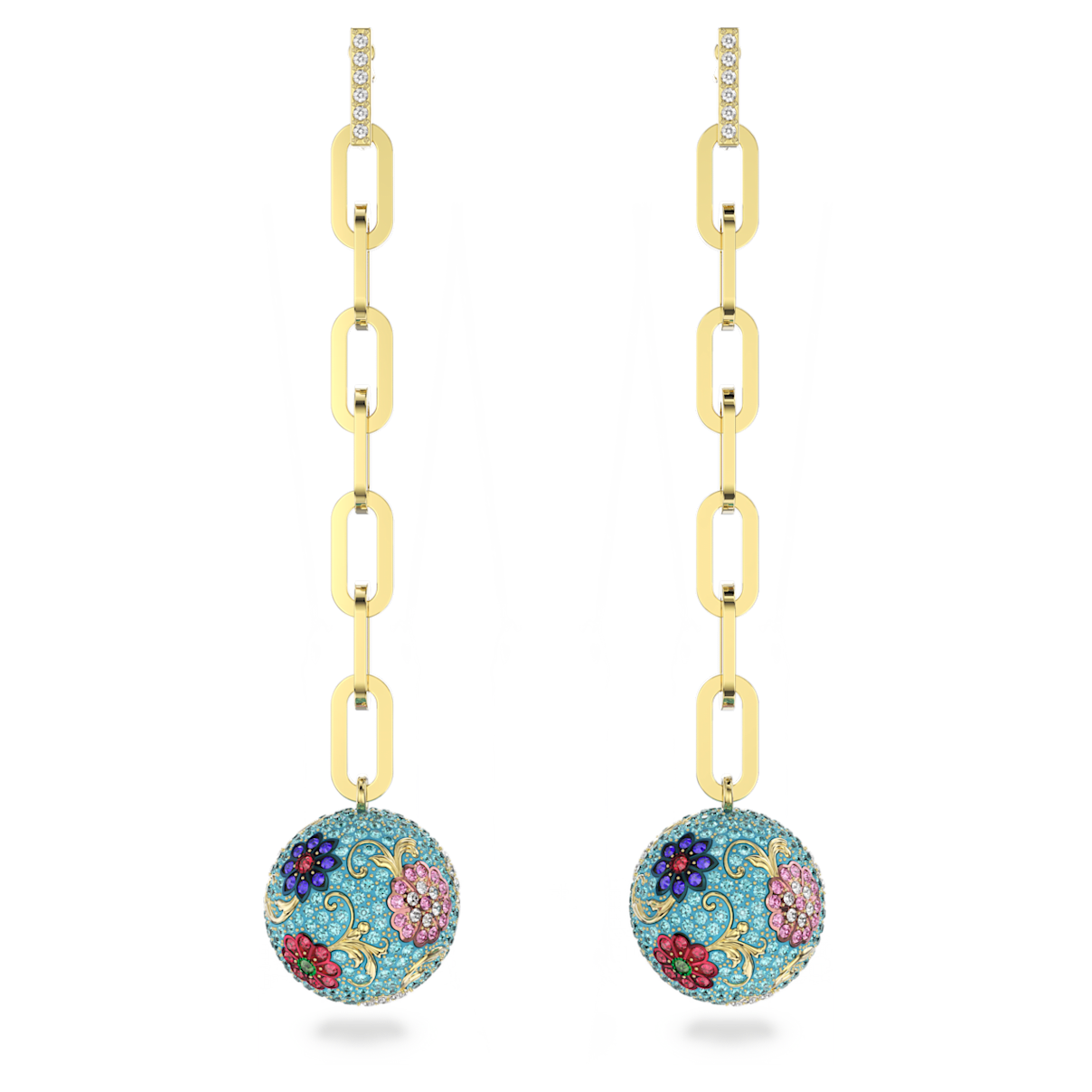 

Swarovski Flower of Fortune 水滴形耳环, 花朵, 流光溢彩, 镀金色调