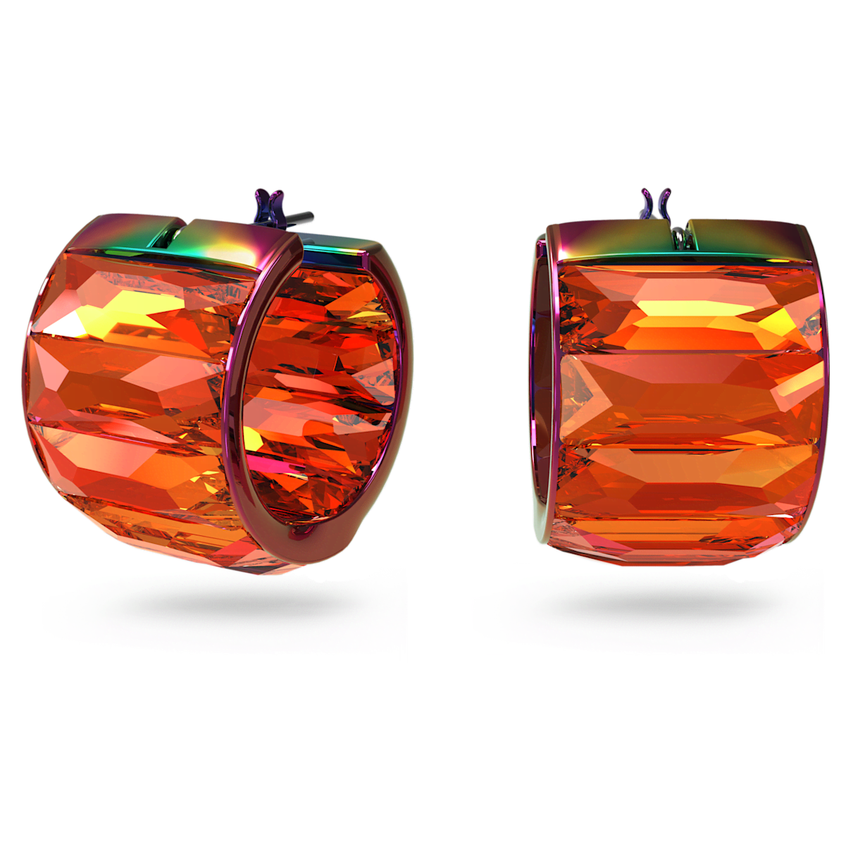 

Swarovski Curiosa 大圈耳环, 八角形切割, 粉红色