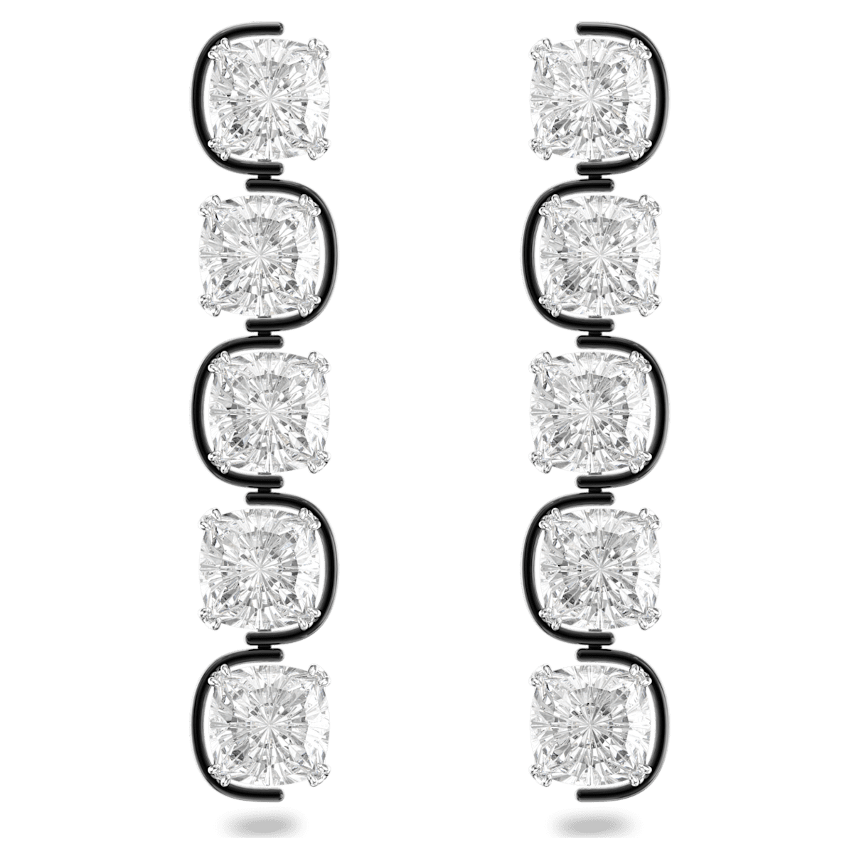 

Swarovski Harmonia 水滴形耳环, 枕形切割悬浮仿水晶, 白色, 混合金属润饰