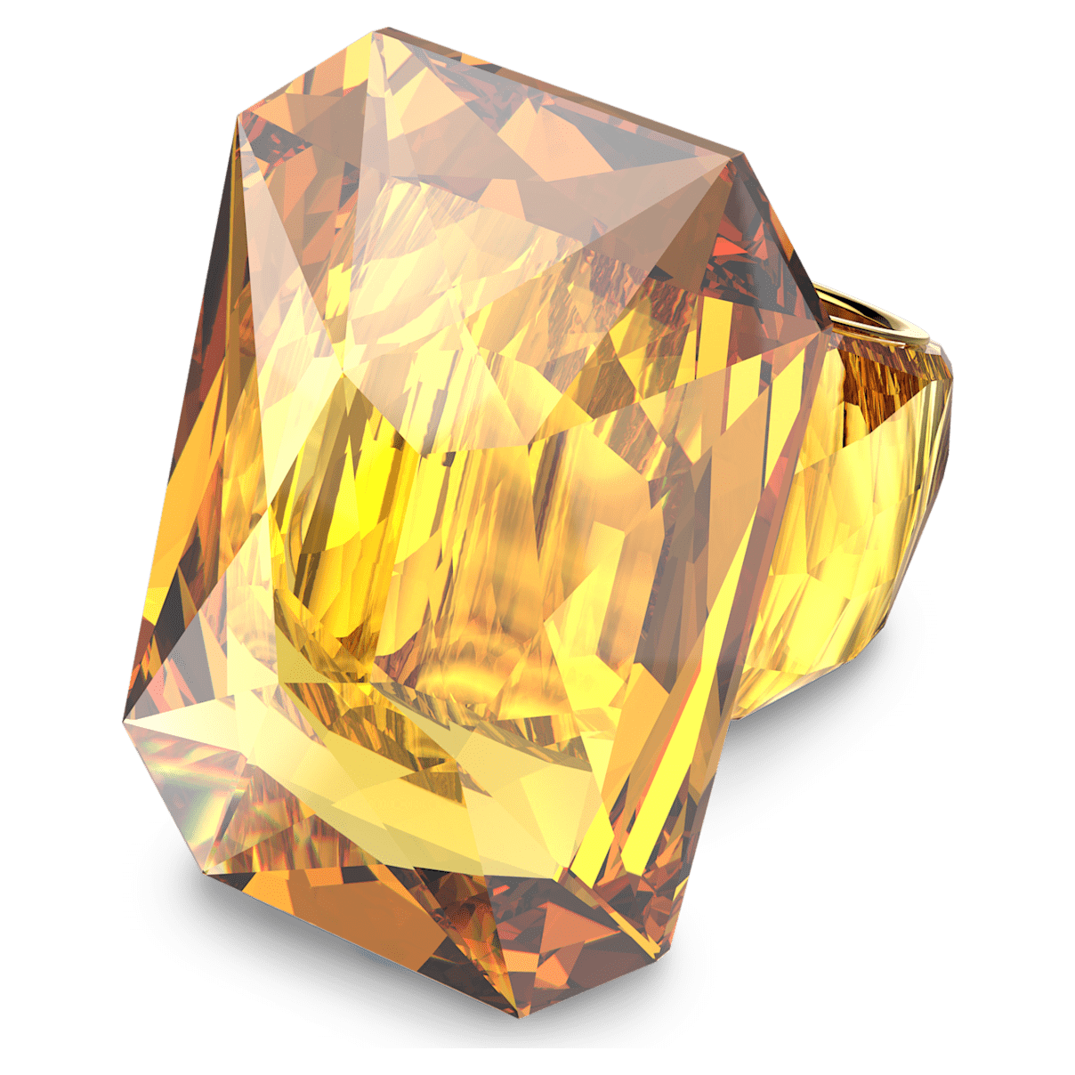 

Swarovski Lucent 个性戒指, 超大仿水晶, 八角形切割, 黄色