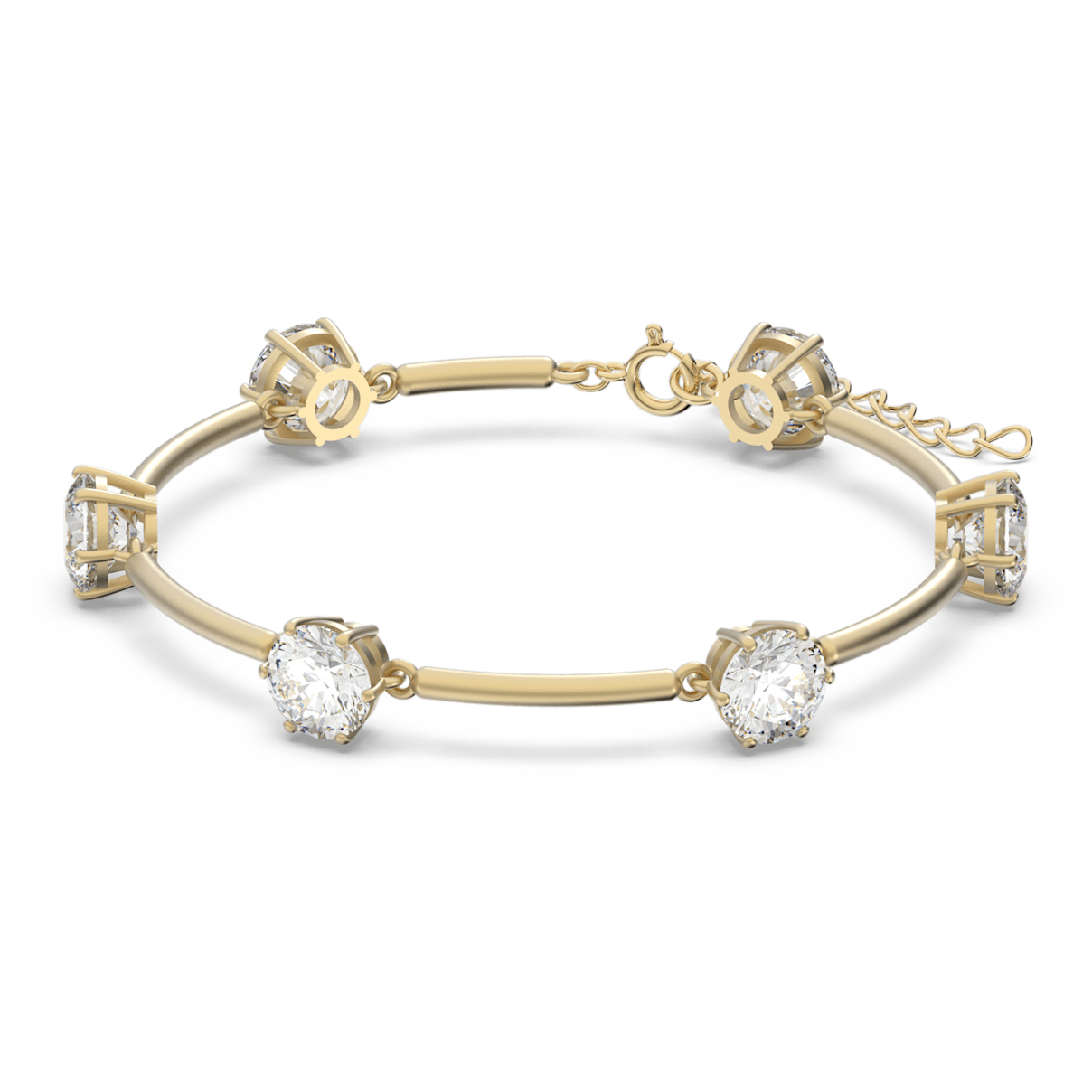 

Swarovski Pulsera Constella, Talla redonda, Blanca, Baño tono oro
