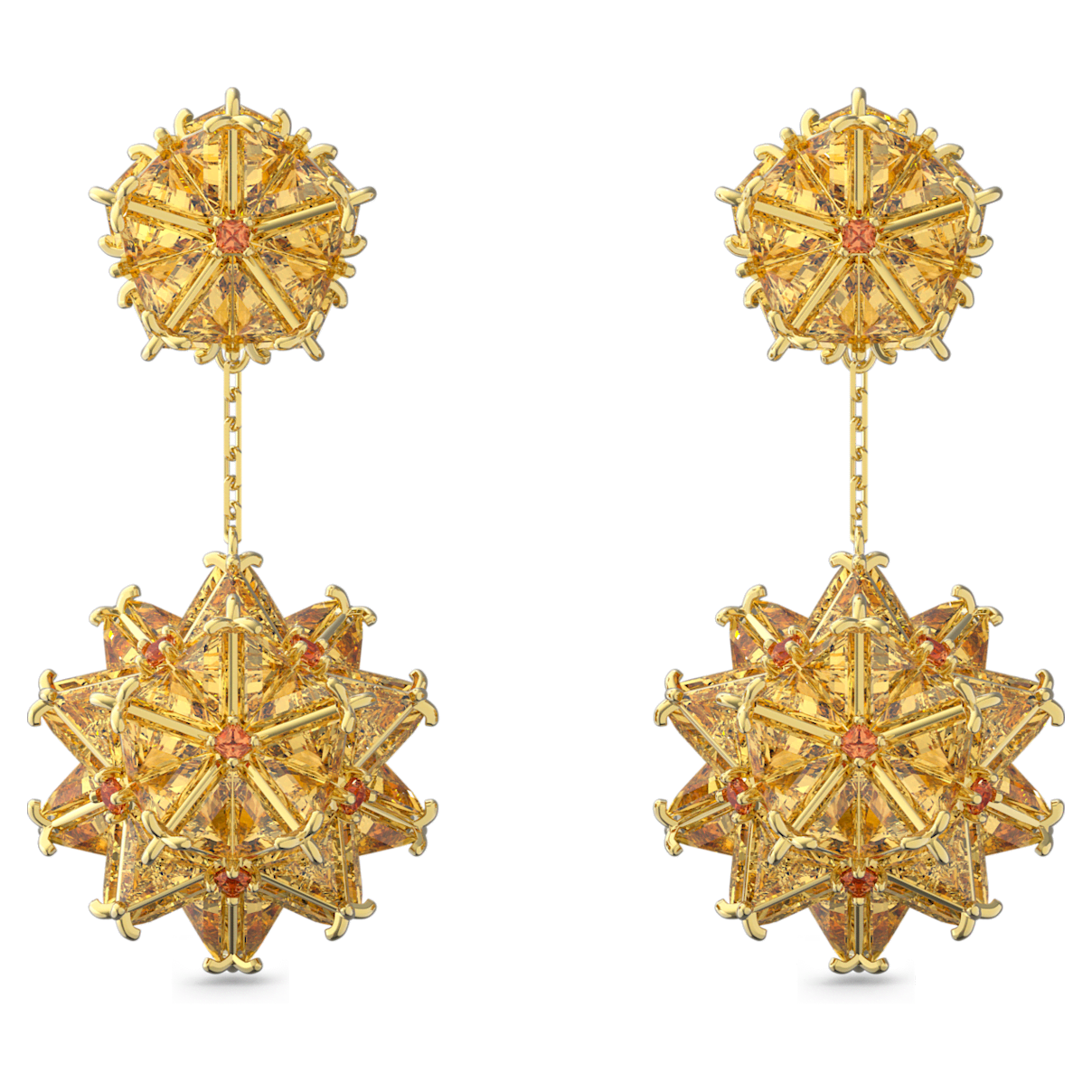 

Swarovski Curiosa 水滴形耳环, 几何切割, 镀金色调