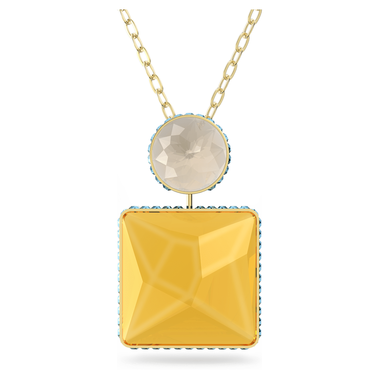 

Swarovski Orbita 项链, 方形切割, 流光溢彩, 镀金色调