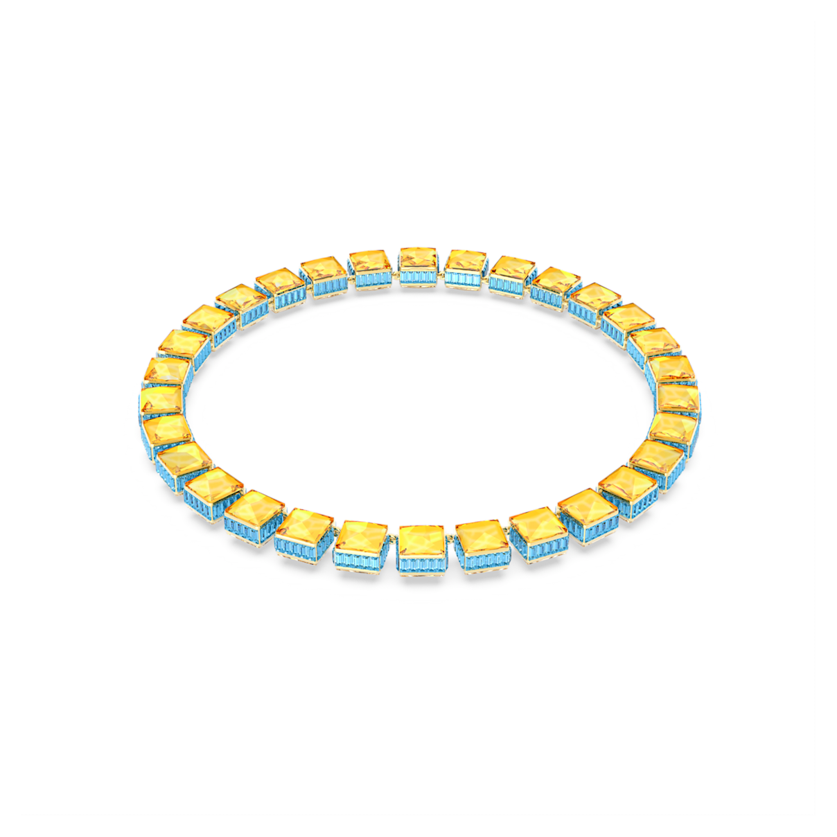 

Swarovski Orbita 项链, 方形切割仿水晶, 流光溢彩, 镀金色调