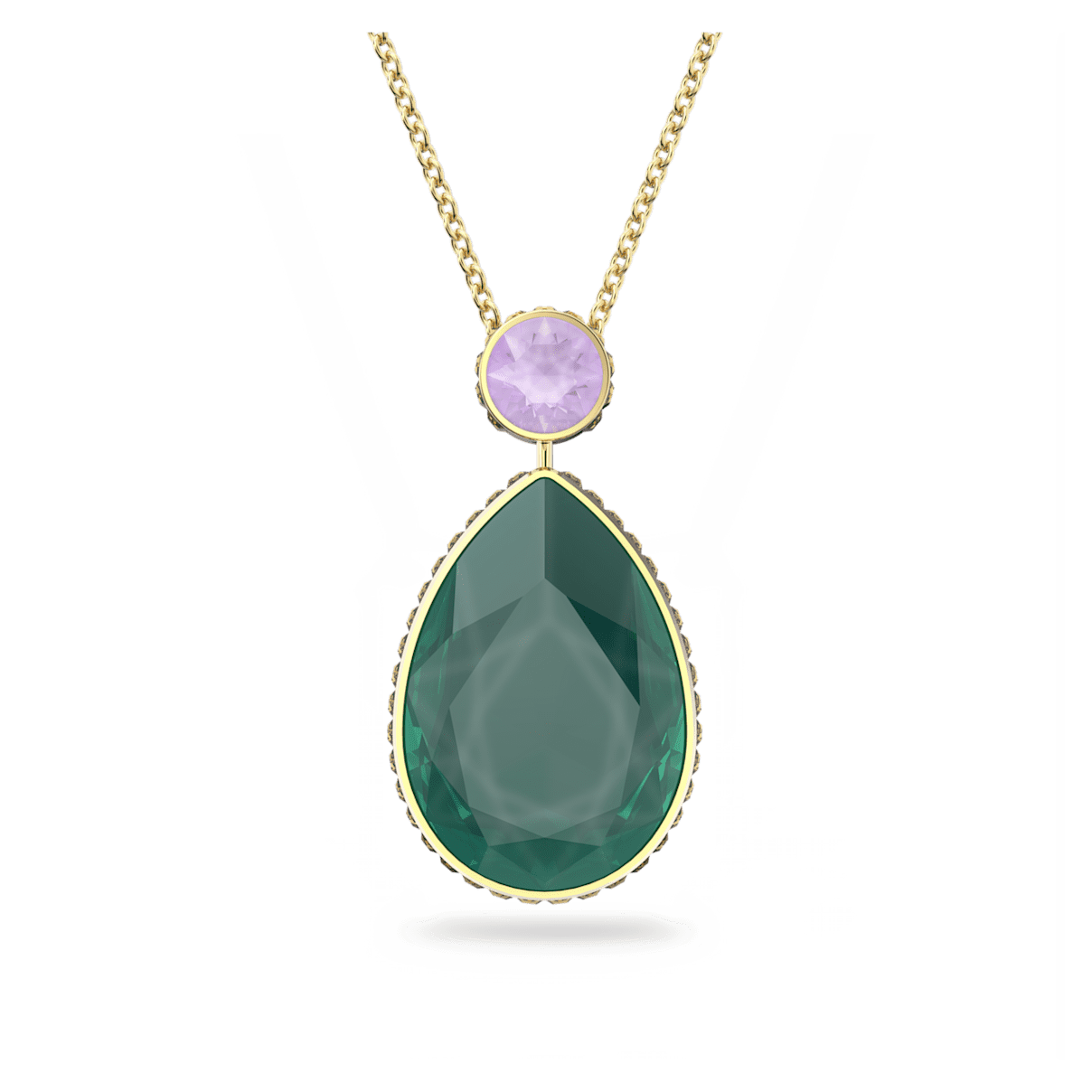 

Swarovski Orbita 项链, 水滴切割, 流光溢彩, 镀金色调