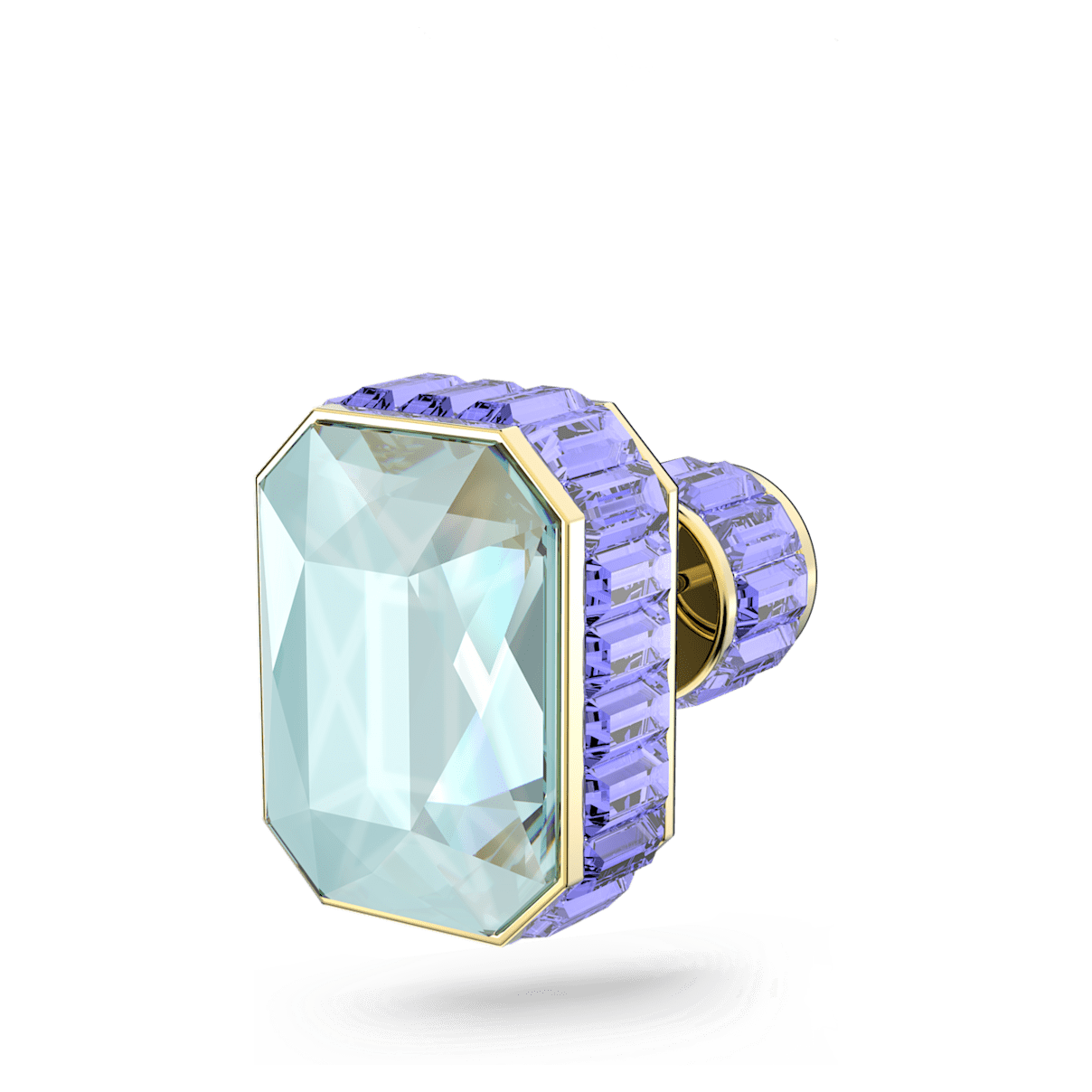 

Swarovski Orbita 耳钉耳环, 单只、八角形切割, 流光溢彩, 镀金色调
