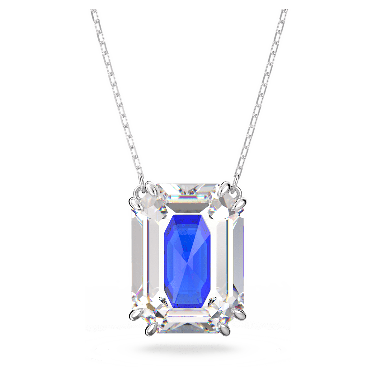 

Swarovski Chroma necklace, Octagon cut, Blue, Rhodium plated
