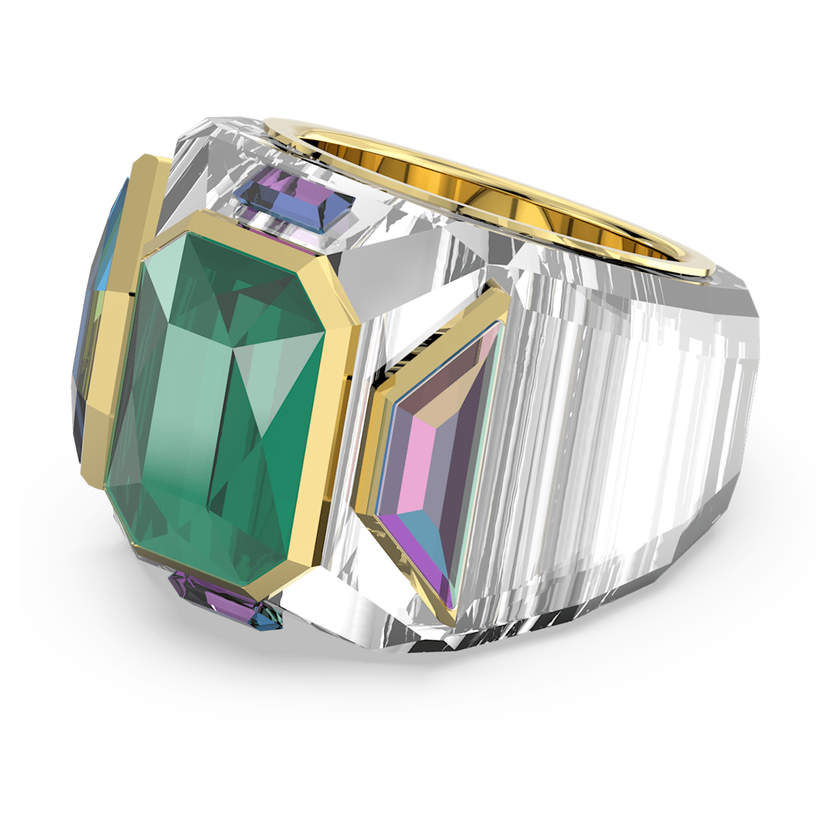 

Swarovski Chroma 个性戒指, 绿色, 镀金色调