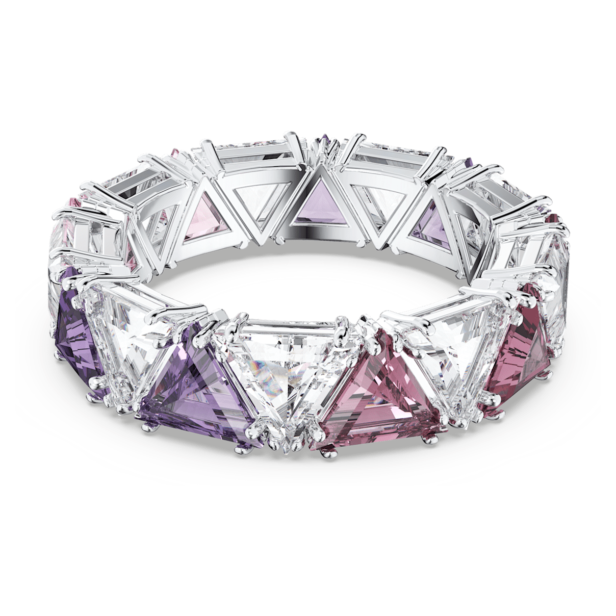 

Swarovski Ortyx 칵테일 링, 트라이앵글 컷, 퍼플, 로듐 플래팅