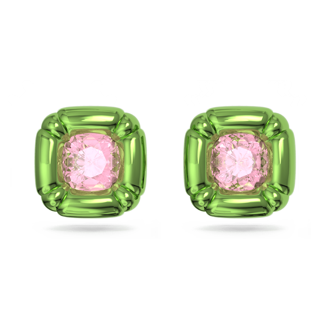 

Swarovski Dulcis 耳钉, 枕形切割, 绿色