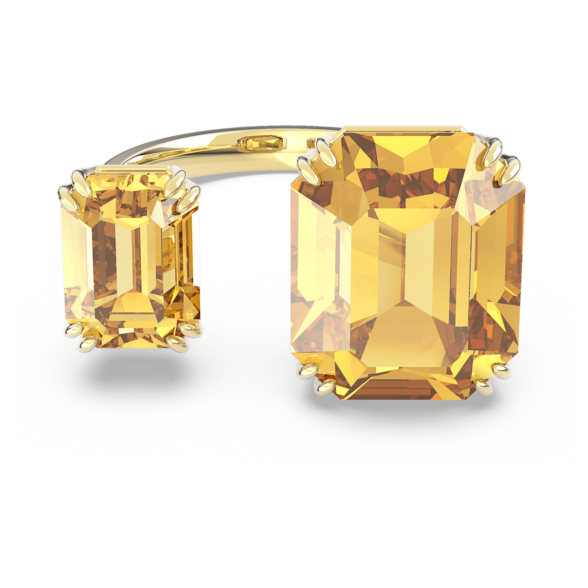 

Swarovski Millenia 오픈 링, 옥타곤 컷, 옐로우, 골드 톤 플래팅