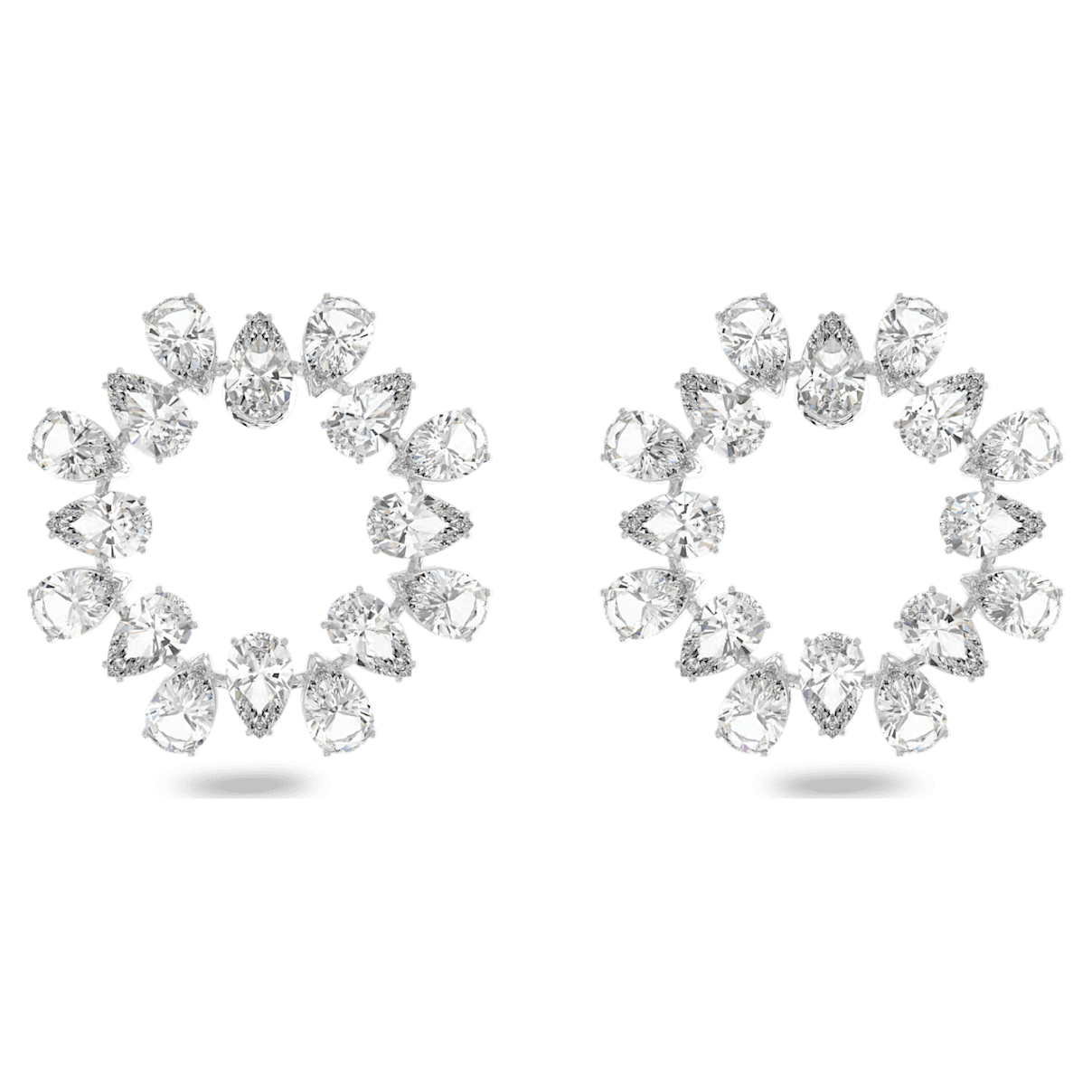 

Swarovski Millenia 大圈耳环, 梨形切割, 白色, 镀铑