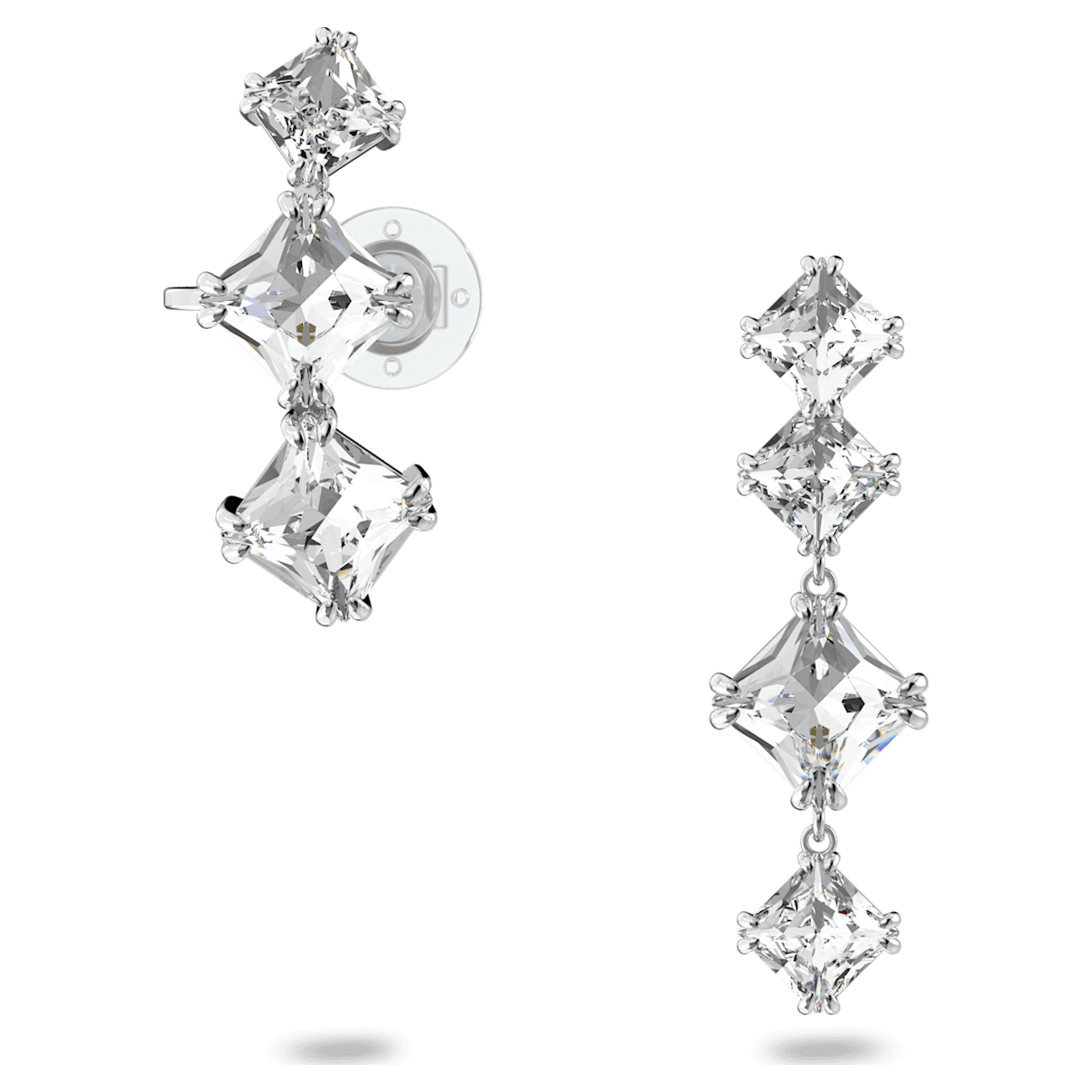 

Swarovski Millenia 耳骨夹, 套装 (2), 非对称设计, 白色, 镀铑