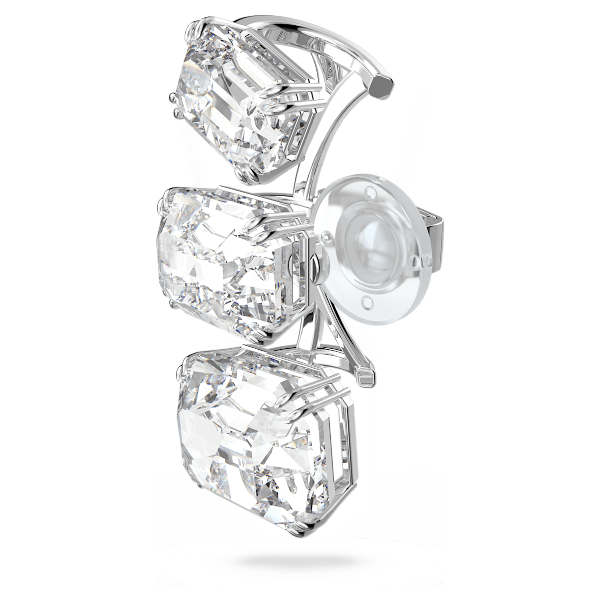 

Swarovski Millenia ear cuff, Single, Graduated crystals, White, Rhodium plated