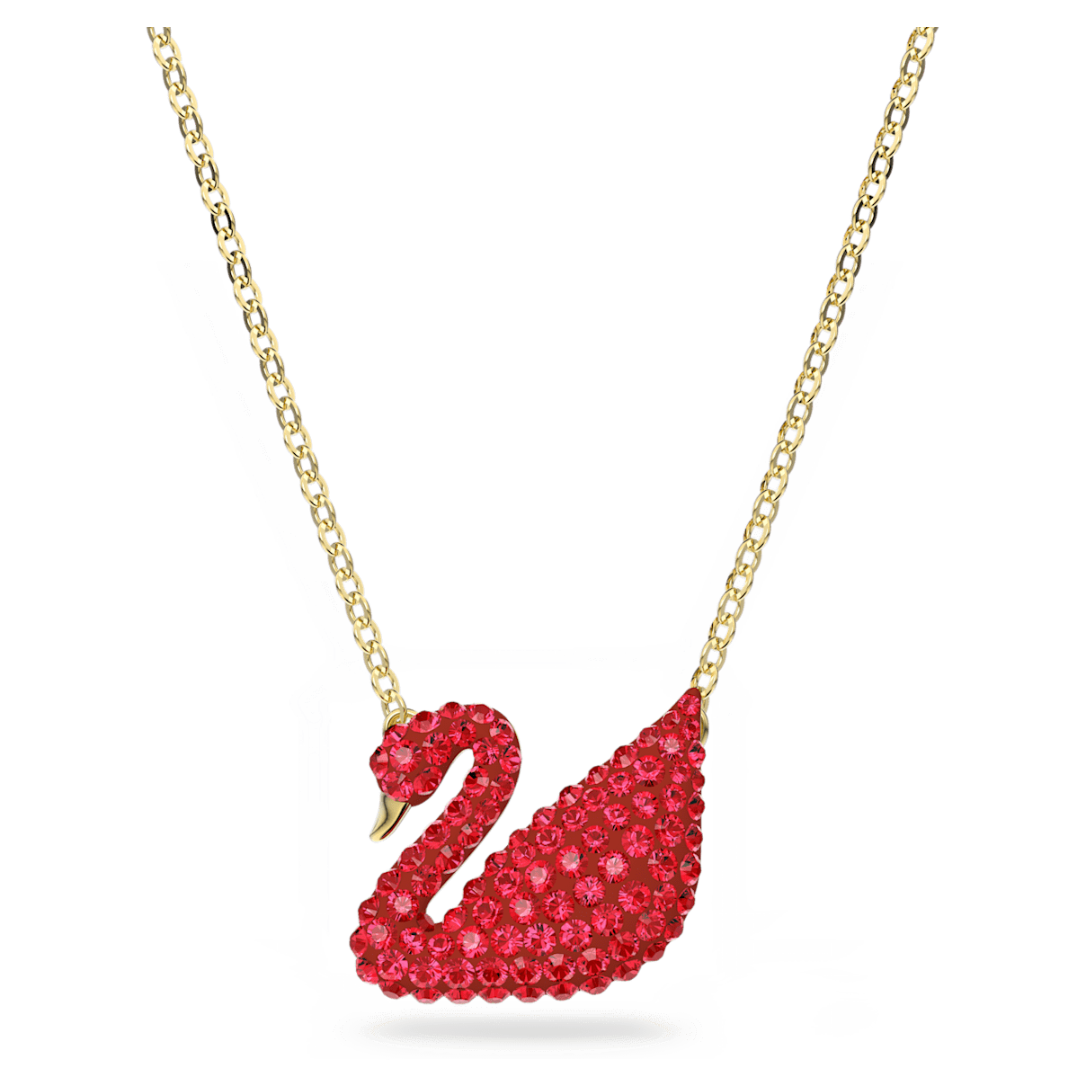 

Swarovski Iconic Swan 链坠, 天鹅, 小码, 红色, 镀金色调