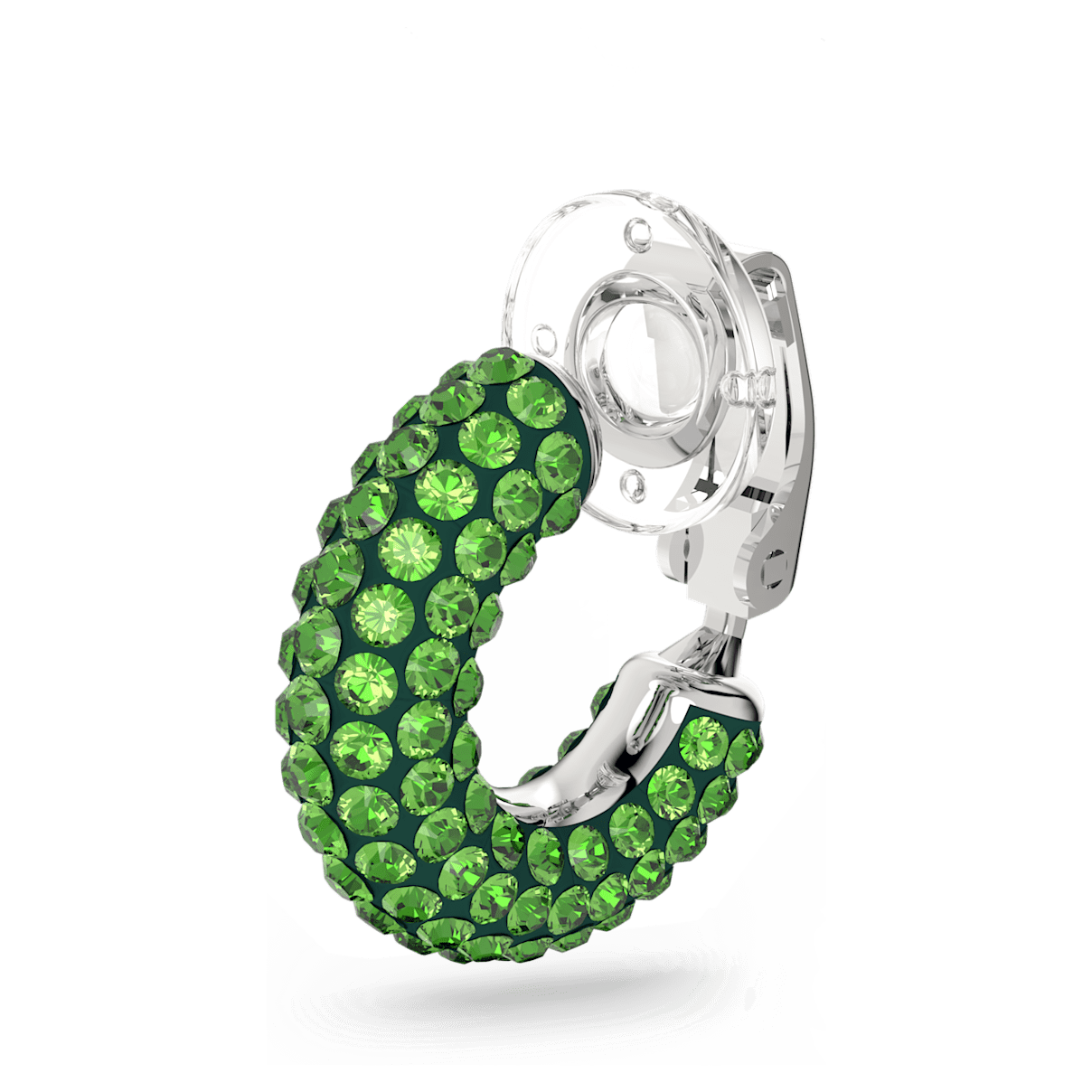 

Swarovski Tigris ear cuff, Single, Gingko, Green, Rhodium plated