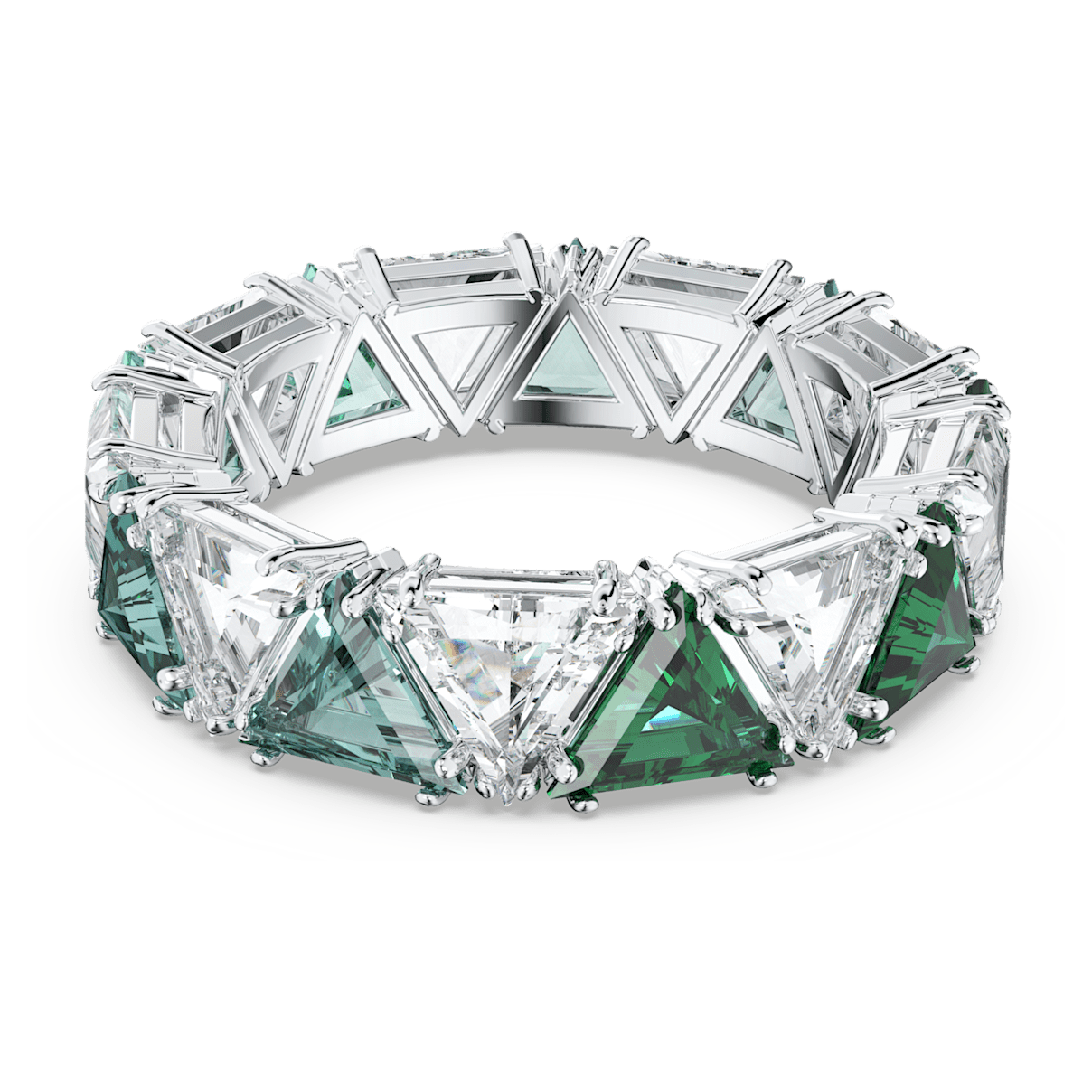 

Swarovski Ortyx 个性戒指, 三角形切割, 绿色, 镀铑