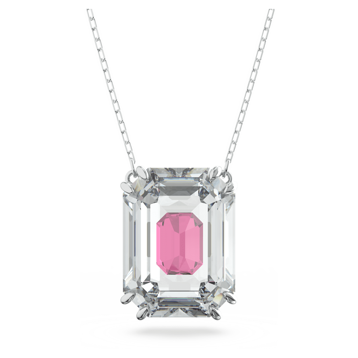 

Swarovski Chroma 项链, 八角形切割, 粉红色, 镀铑