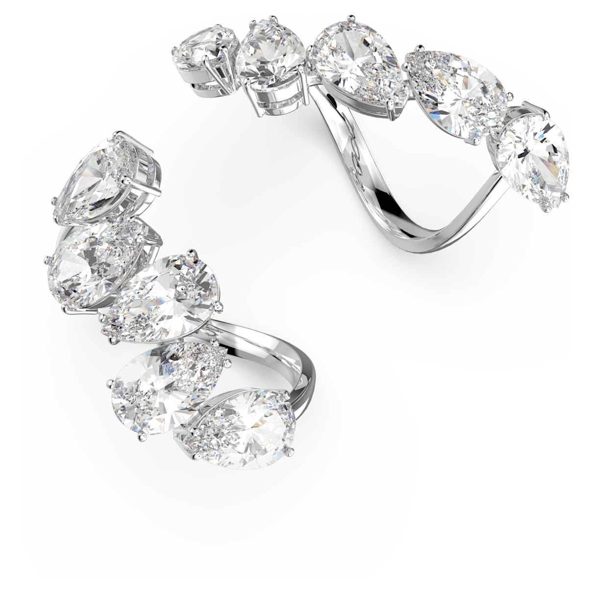 

Swarovski Millenia 戒指, 套装 (2), 白色, 镀铑