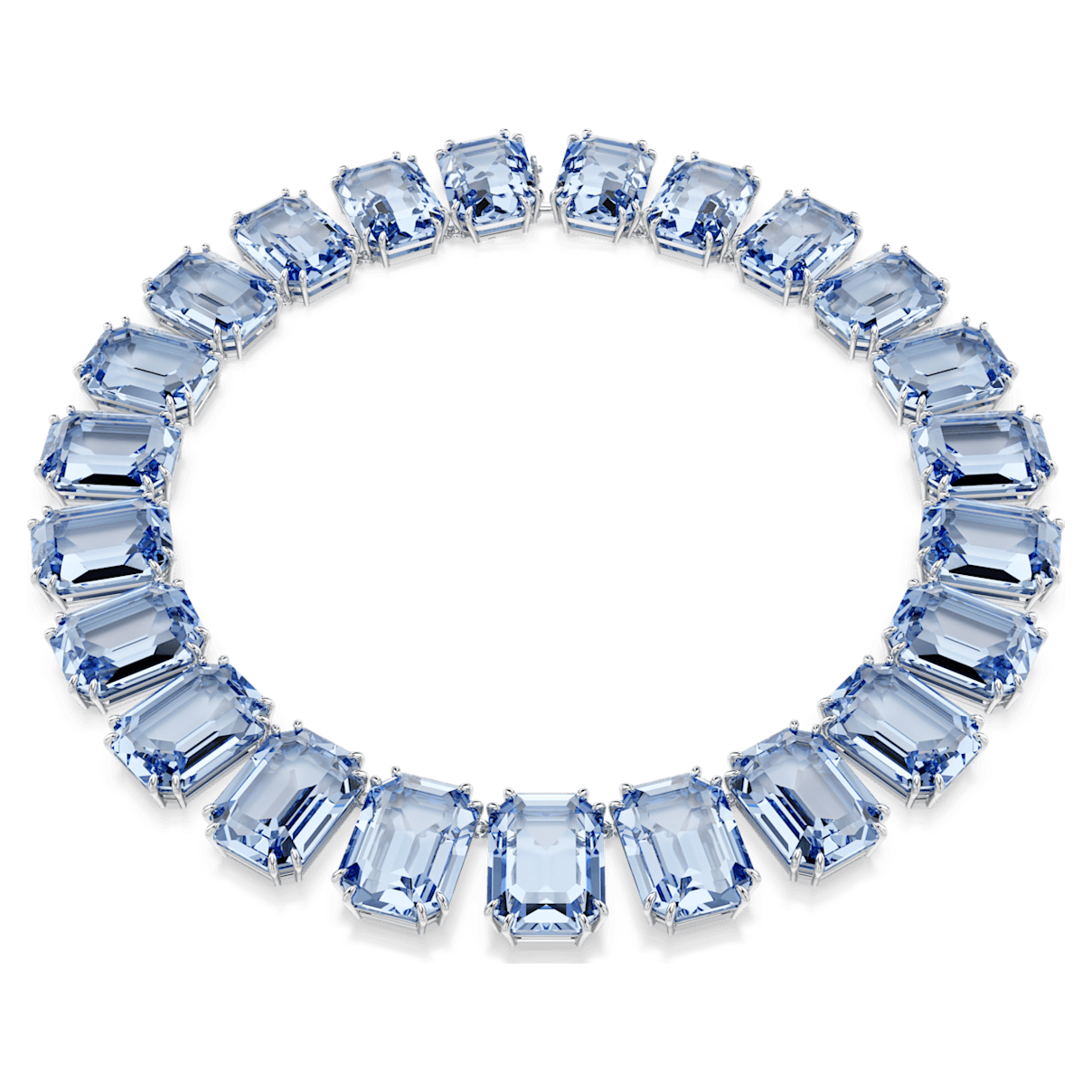

Swarovski Millenia 项链, 超大仿水晶, 八角形切割, 蓝色, 镀铑