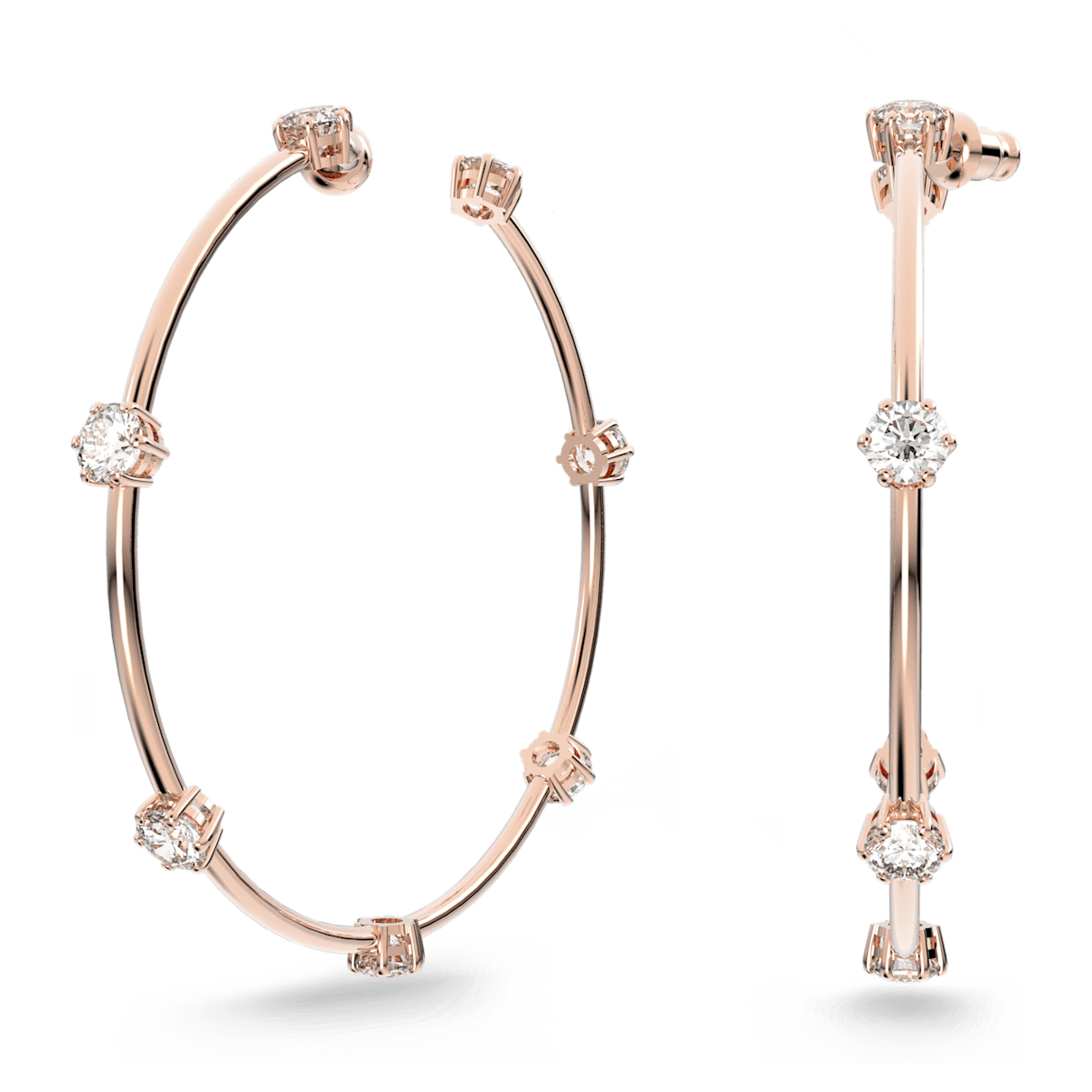 

Swarovski Constella 大圈耳环, 圆形切割, 白色, 镀玫瑰金色调