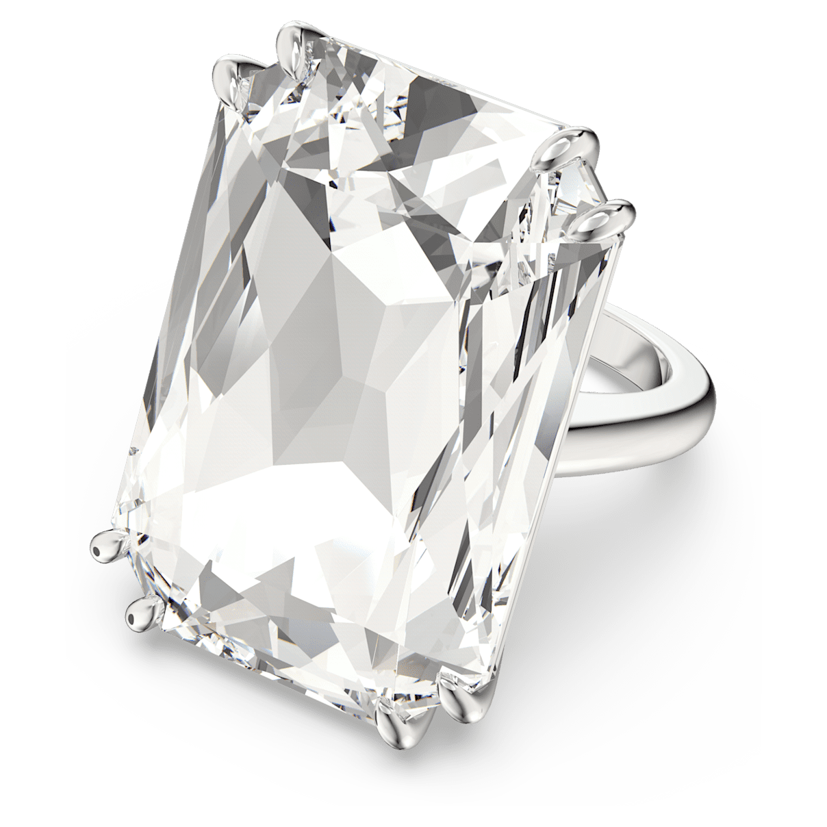 

Swarovski Mesmera cocktail ring, Oversized crystal, White, Rhodium plated