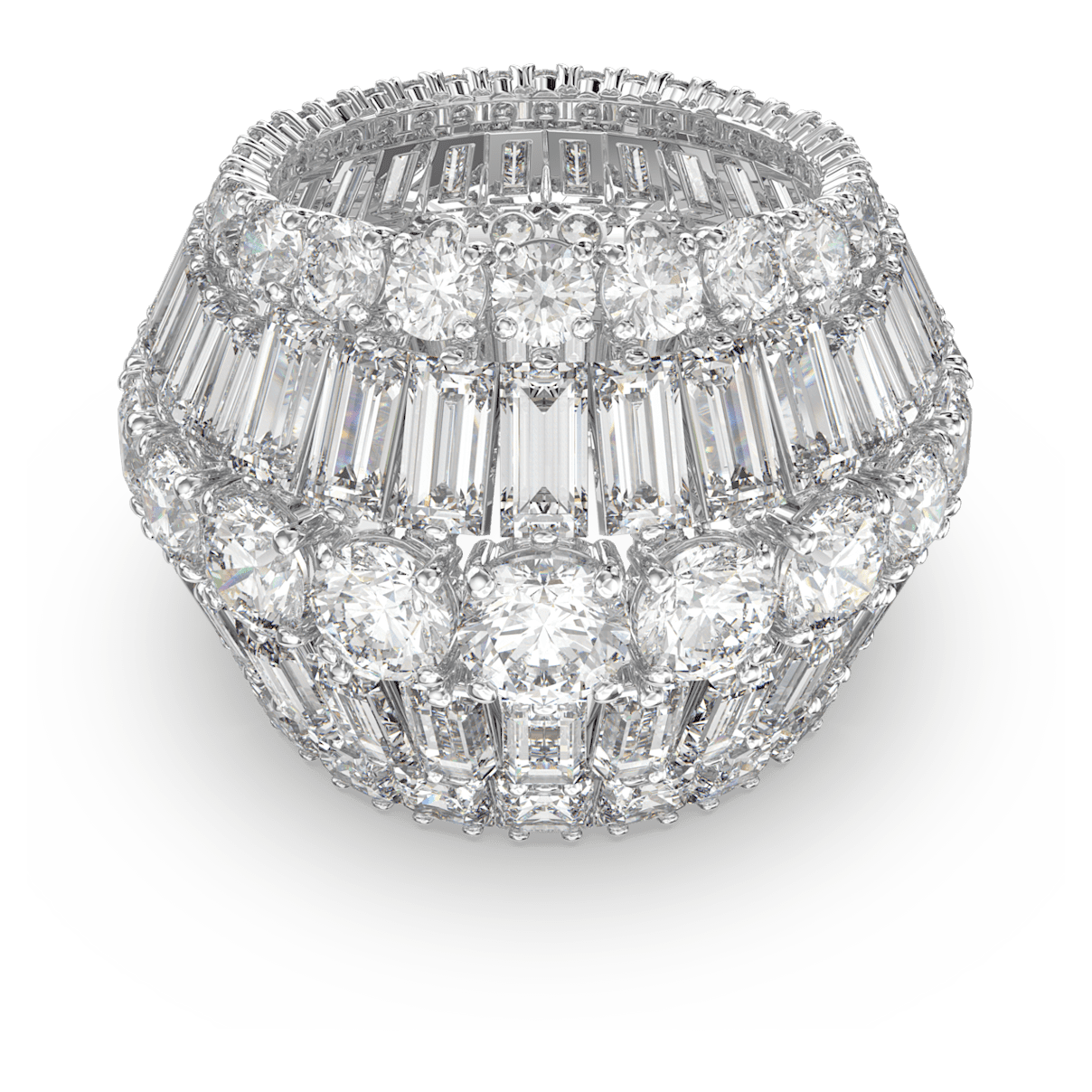 

Swarovski Hyperbola 个性戒指, 混合切割, 白色, 镀铑