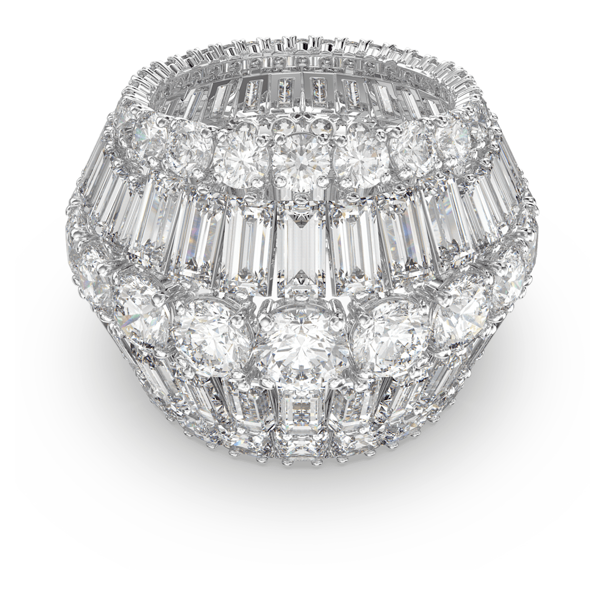 

Swarovski Hyperbola 个性戒指, 混合切割, 白色, 镀铑