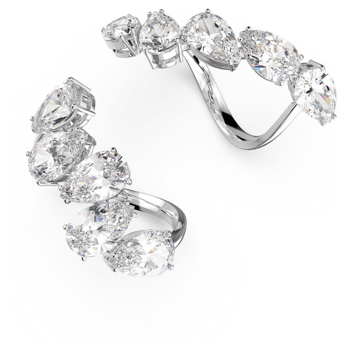 

Swarovski Millenia ring, Set (2), Pear cut, White, Rhodium plated