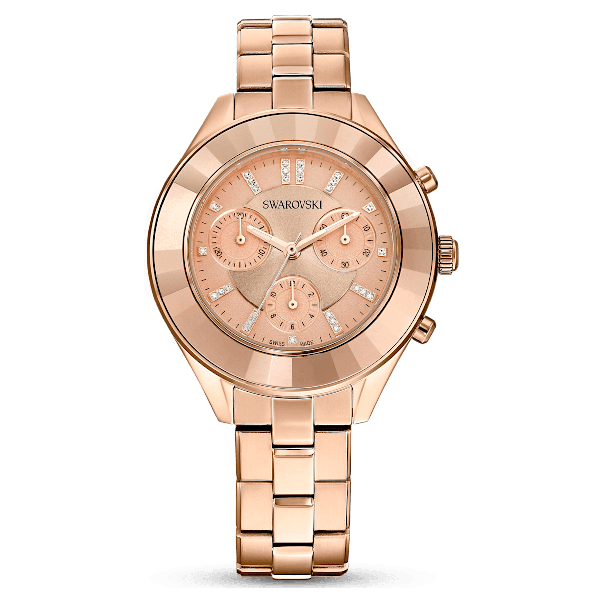 

Swarovski Octea Lux Sport 腕表, 瑞士制造, 金属手链, 玫瑰金色调, 玫瑰金色调润饰