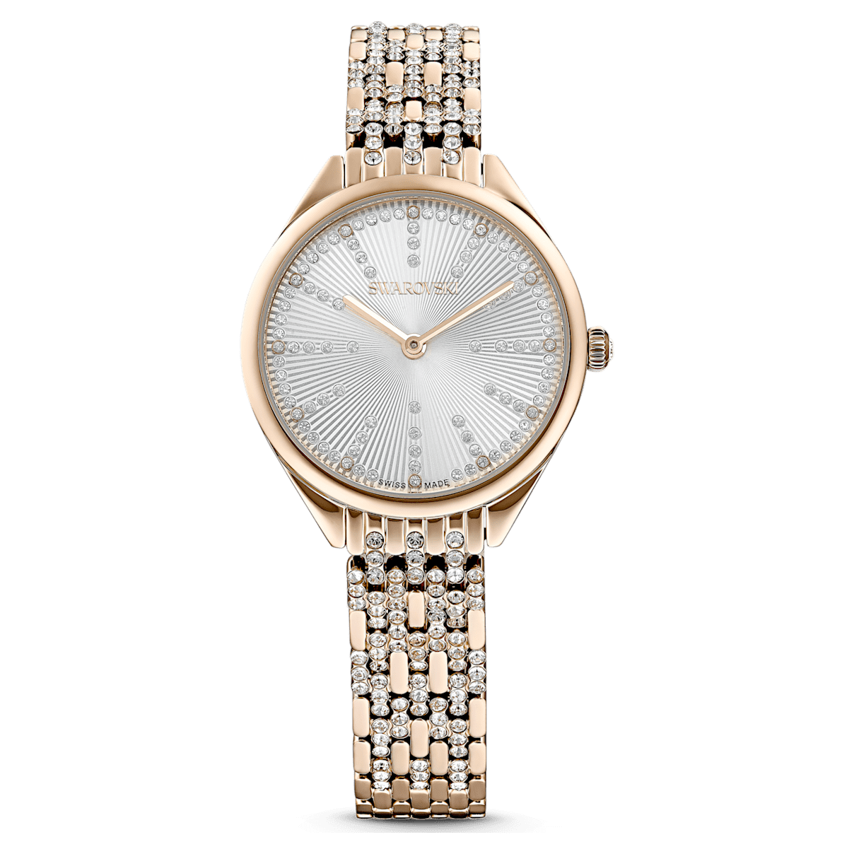 

Swarovski Attract 腕表, 瑞士制造，密镶, 金属手链, 金色, 香槟金色调润饰