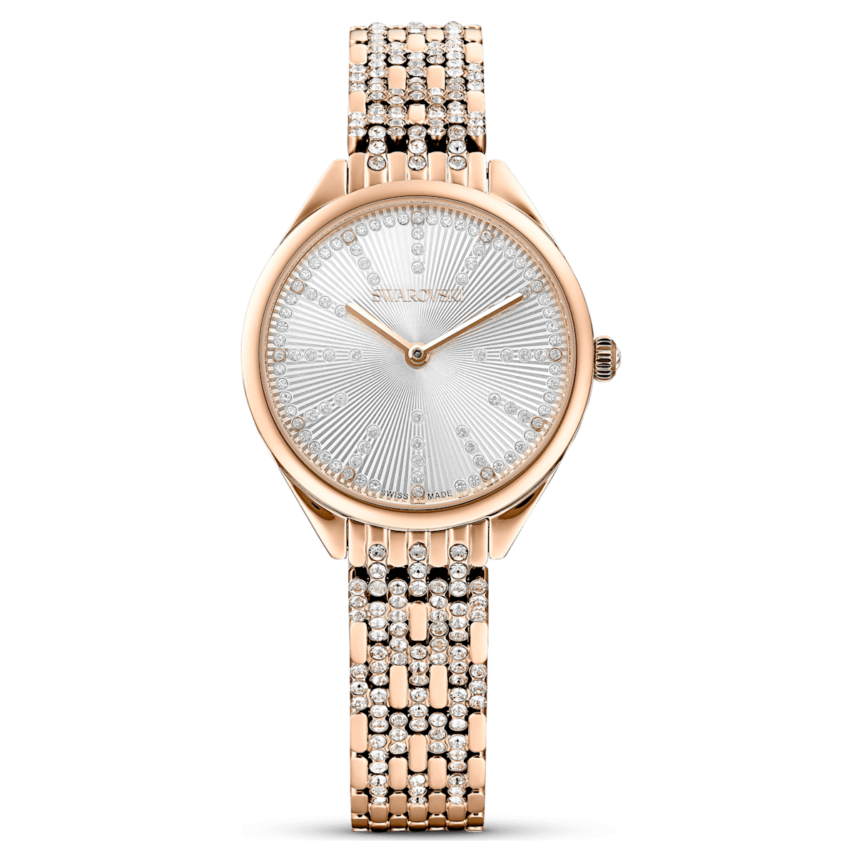 

Swarovski Attract 腕表, 瑞士制造，密镶, 金属手链, 玫瑰金色调, 玫瑰金色调润饰