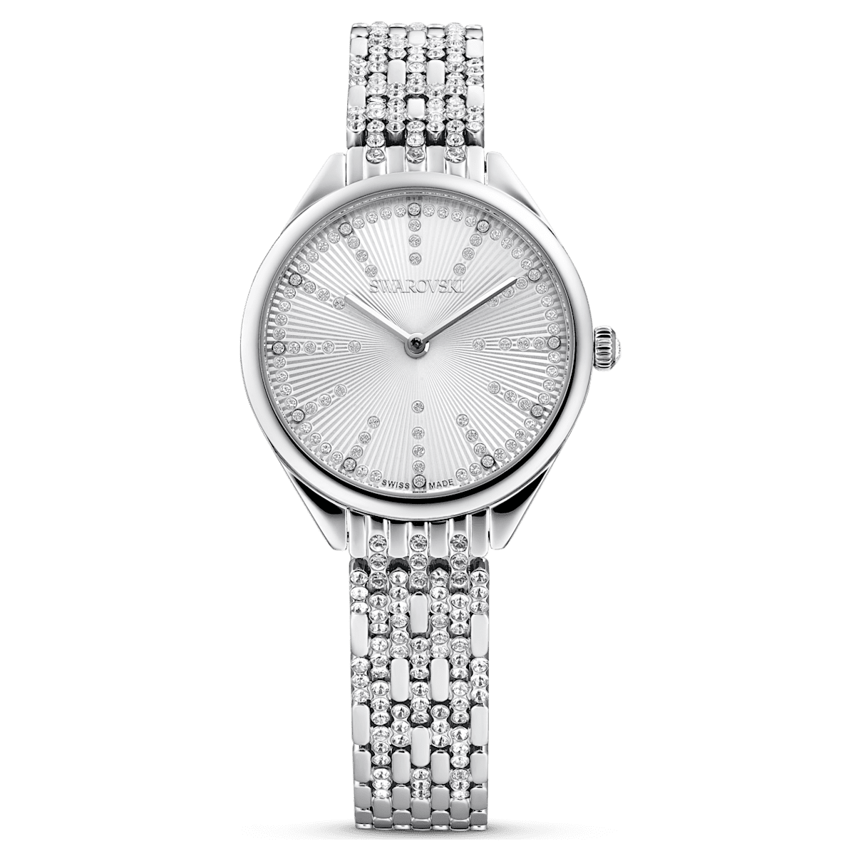 

Swarovski Attract 腕表, 瑞士制造，密镶, 金属手链, 银色, 不锈钢