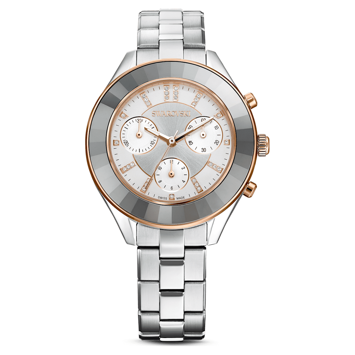 

Swarovski Octea Lux Sport 腕表, 瑞士制造, 金属手链, 银色, 不锈钢