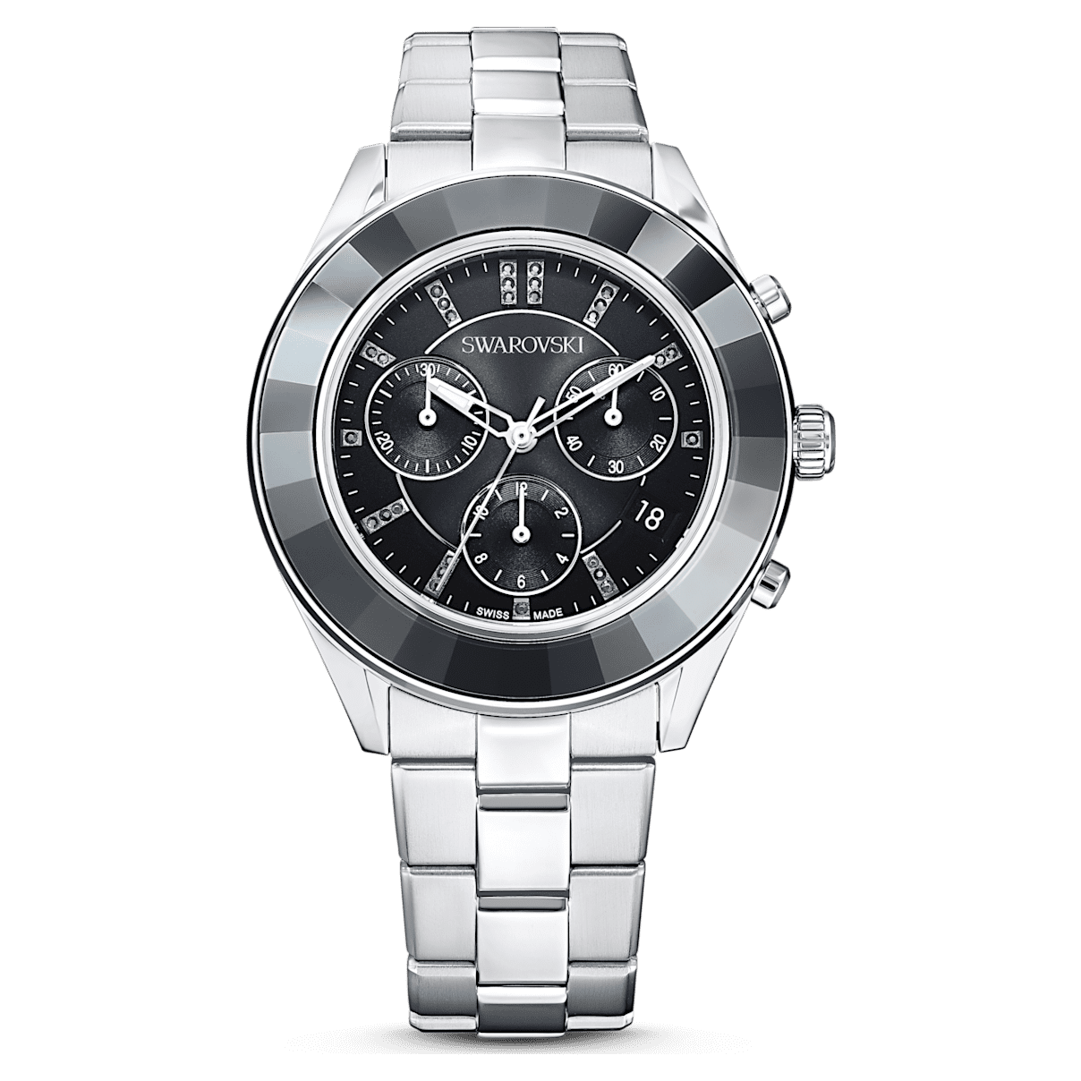 

Swarovski Octea Lux Sport 腕表, 瑞士制造, 金属手链, 黑色, 不锈钢