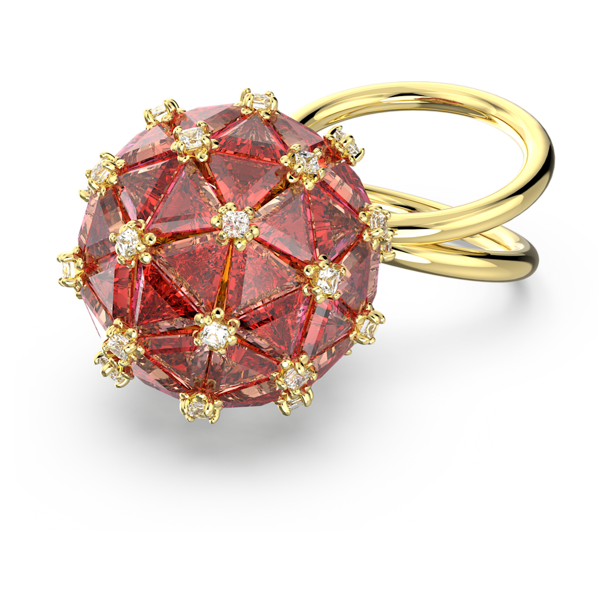 

Swarovski Curiosa 个性戒指, 圆形, 橙色, 镀金色调