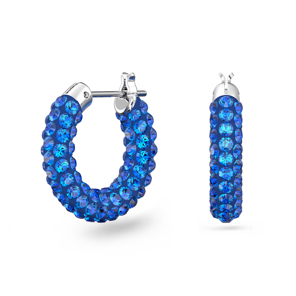 

Swarovski Tigris 大圈耳环, 蓝色, 镀铑