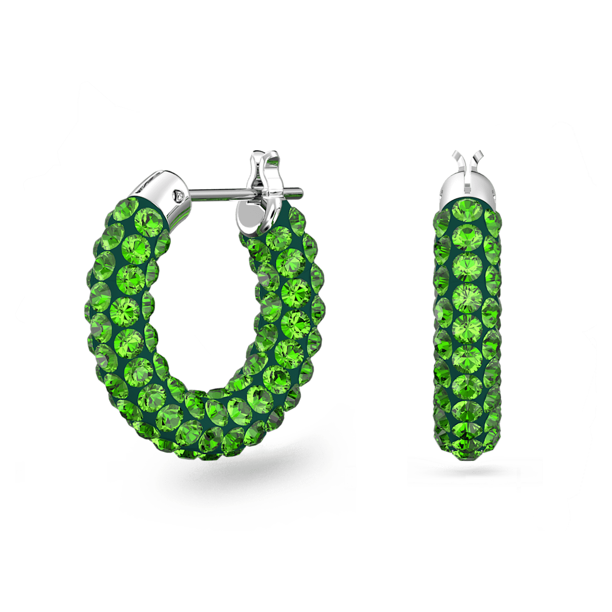 

Swarovski Anneaux d'oreilles Tigris, Vertes, Métal rhodié