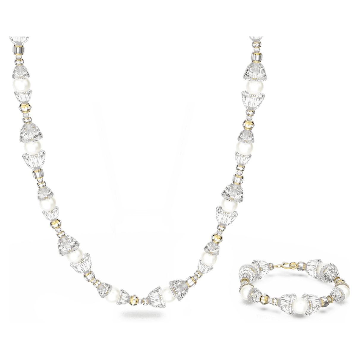 

Swarovski Somnia 套装, 白色, 镀金色调