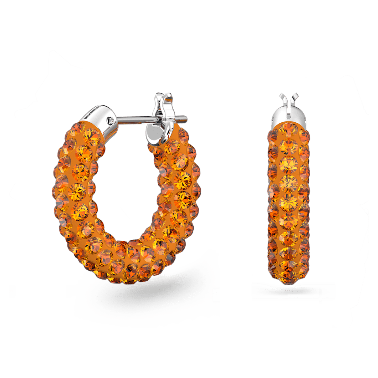 

Swarovski Tigris 大圈耳环, 橙色, 镀铑